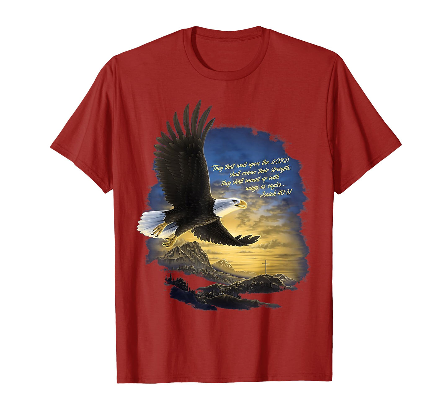 Wings as Eagles Isaiah 40:31 Mount Up Christian Bible Verse T-Shirt
