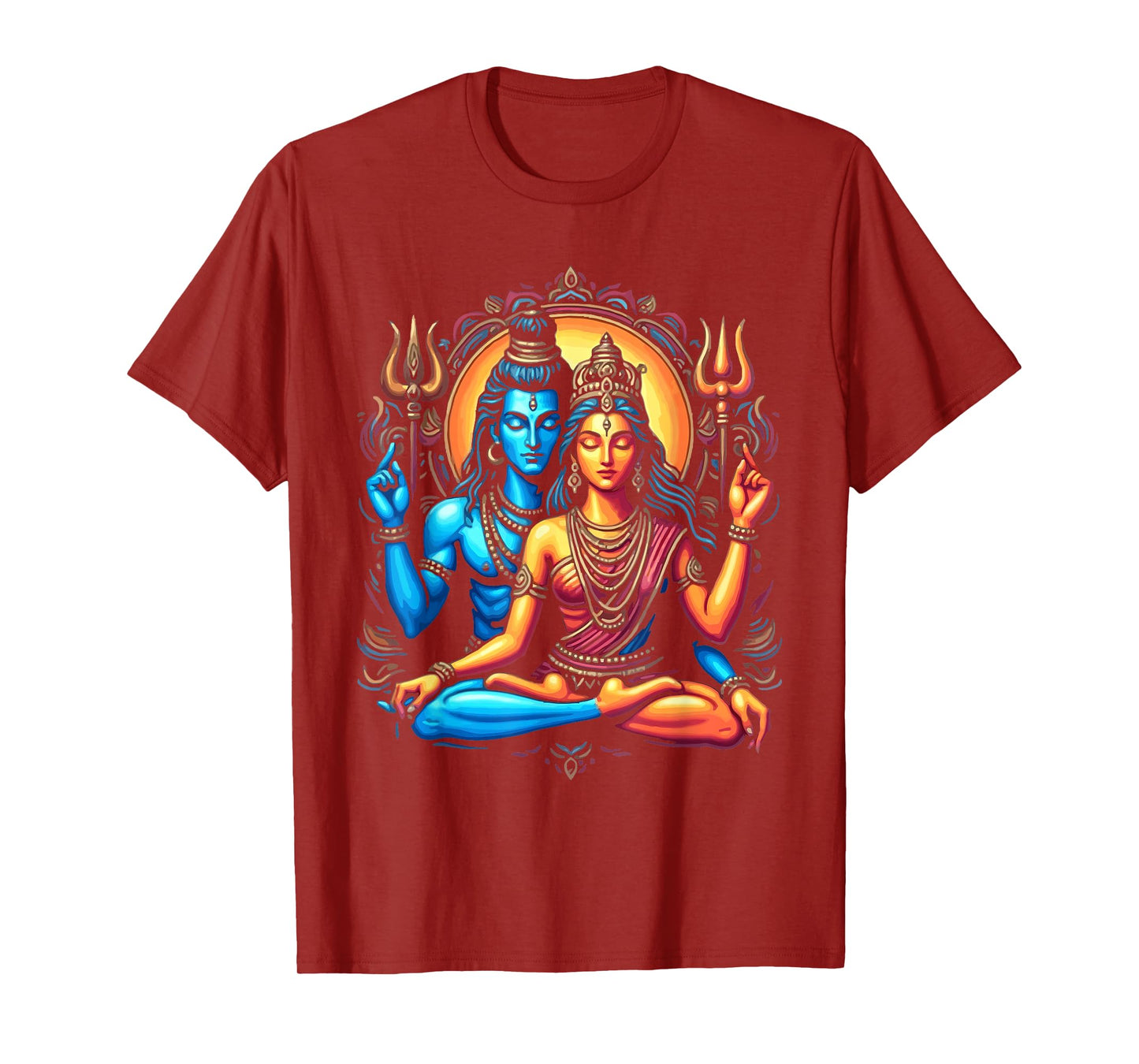 Lord Shiva Durga Hindu God Mahadeva Goddess Parvati T-Shirt