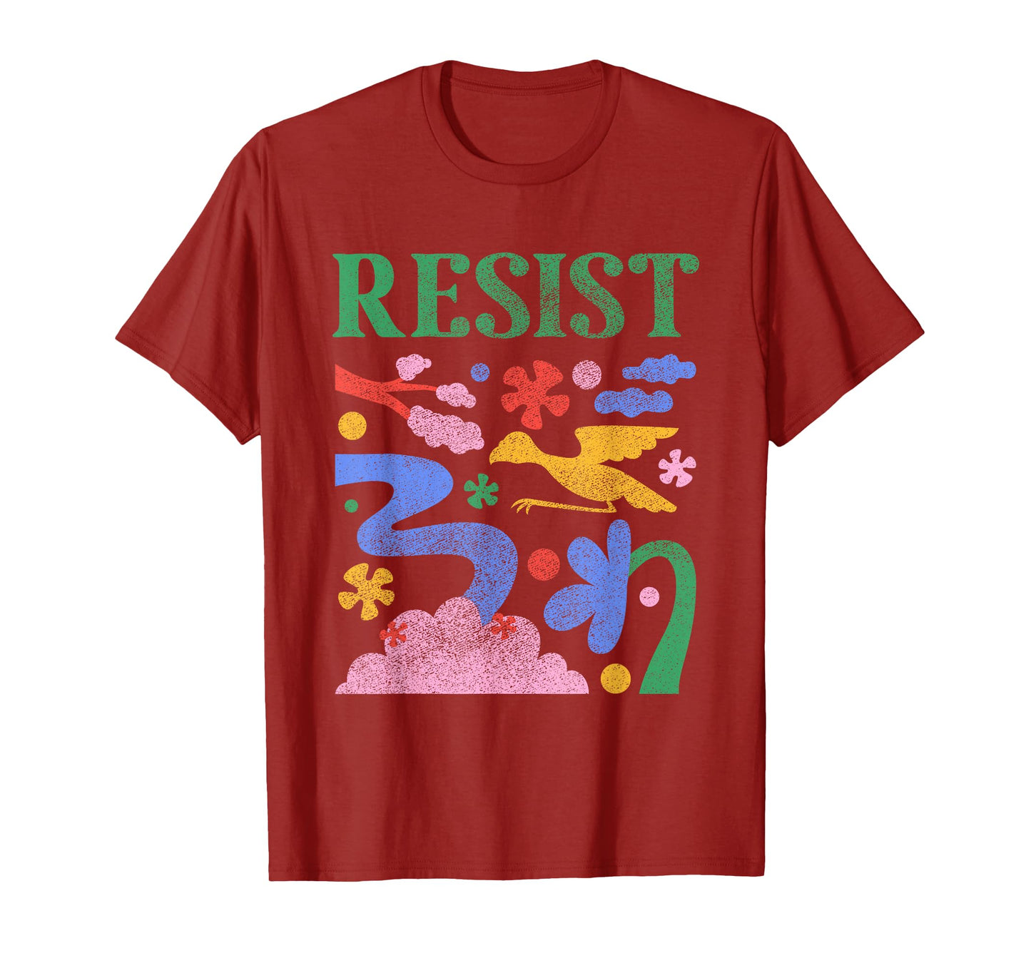 Resist Colorful Protest Resistance Flower Design T-Shirt
