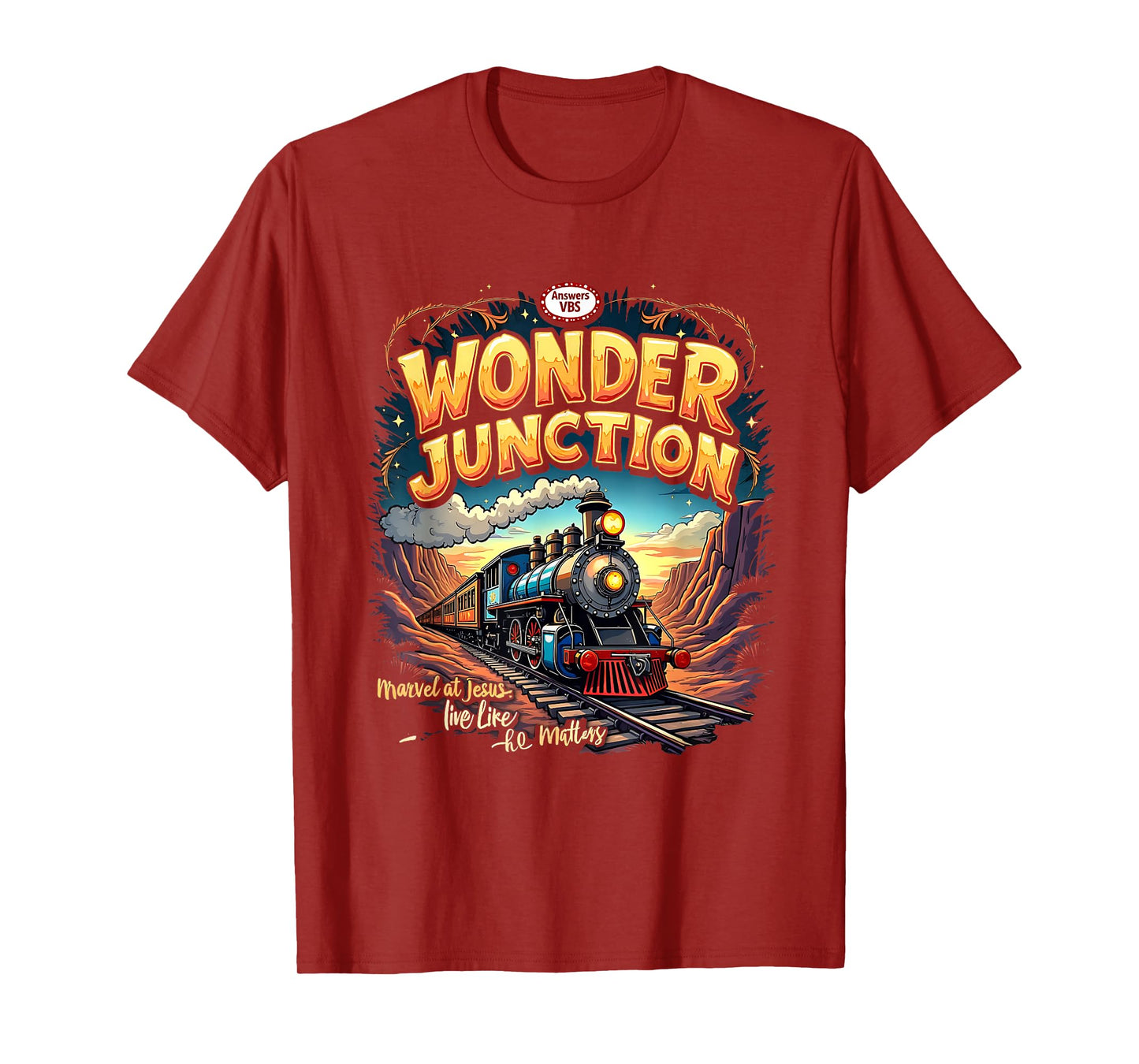 Vintage Wonder Junction VBS Train Theme Christian Graphic T-Shirt