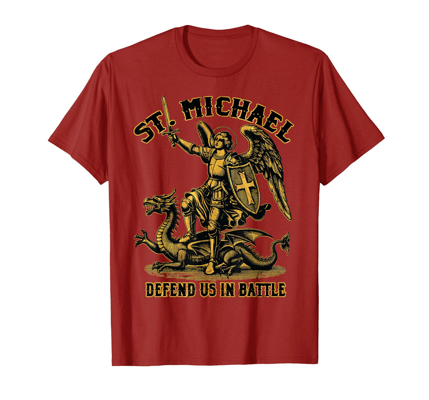 Saint Michael Prayer Defend Battle Catholic Christian Faith T-Shirt