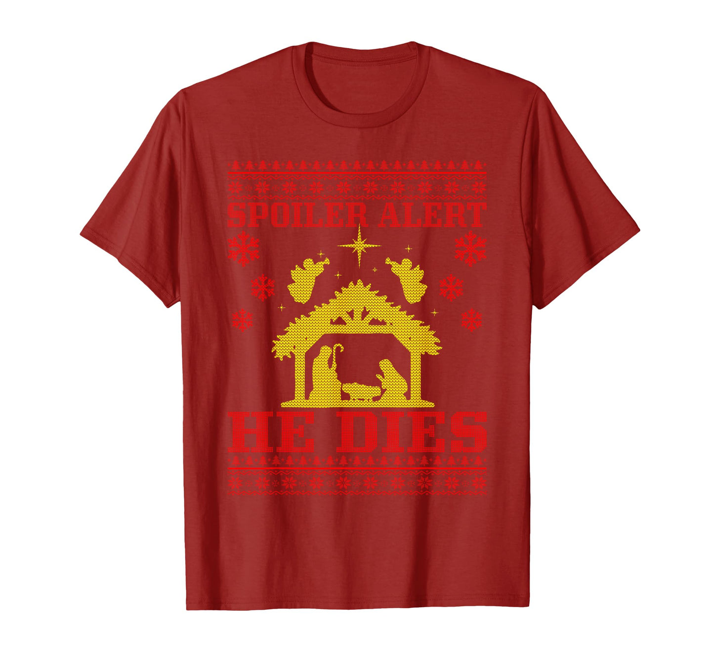 Spoiler-Alert He Christmas Ugly Sweater Nativity T-Shirt