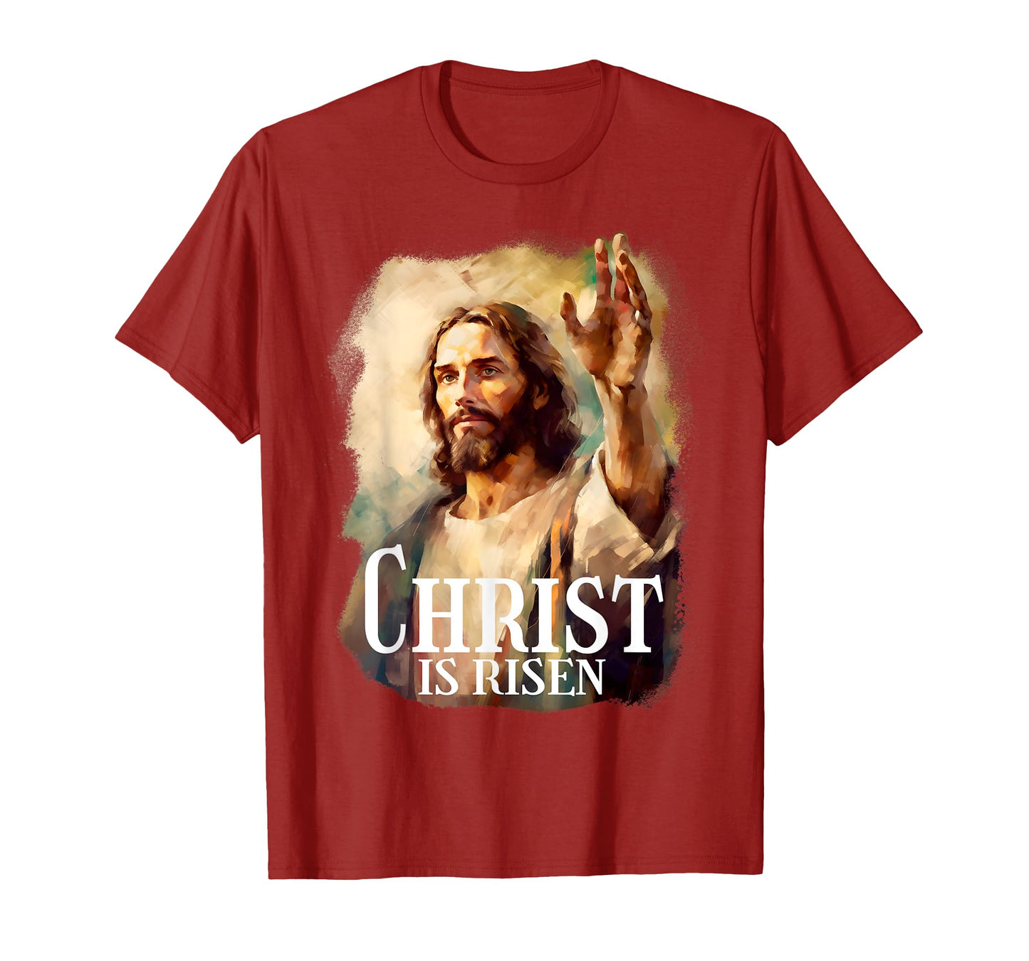 Christ is Risen Jesus Portrait Christian Faith Easter T-Shirt