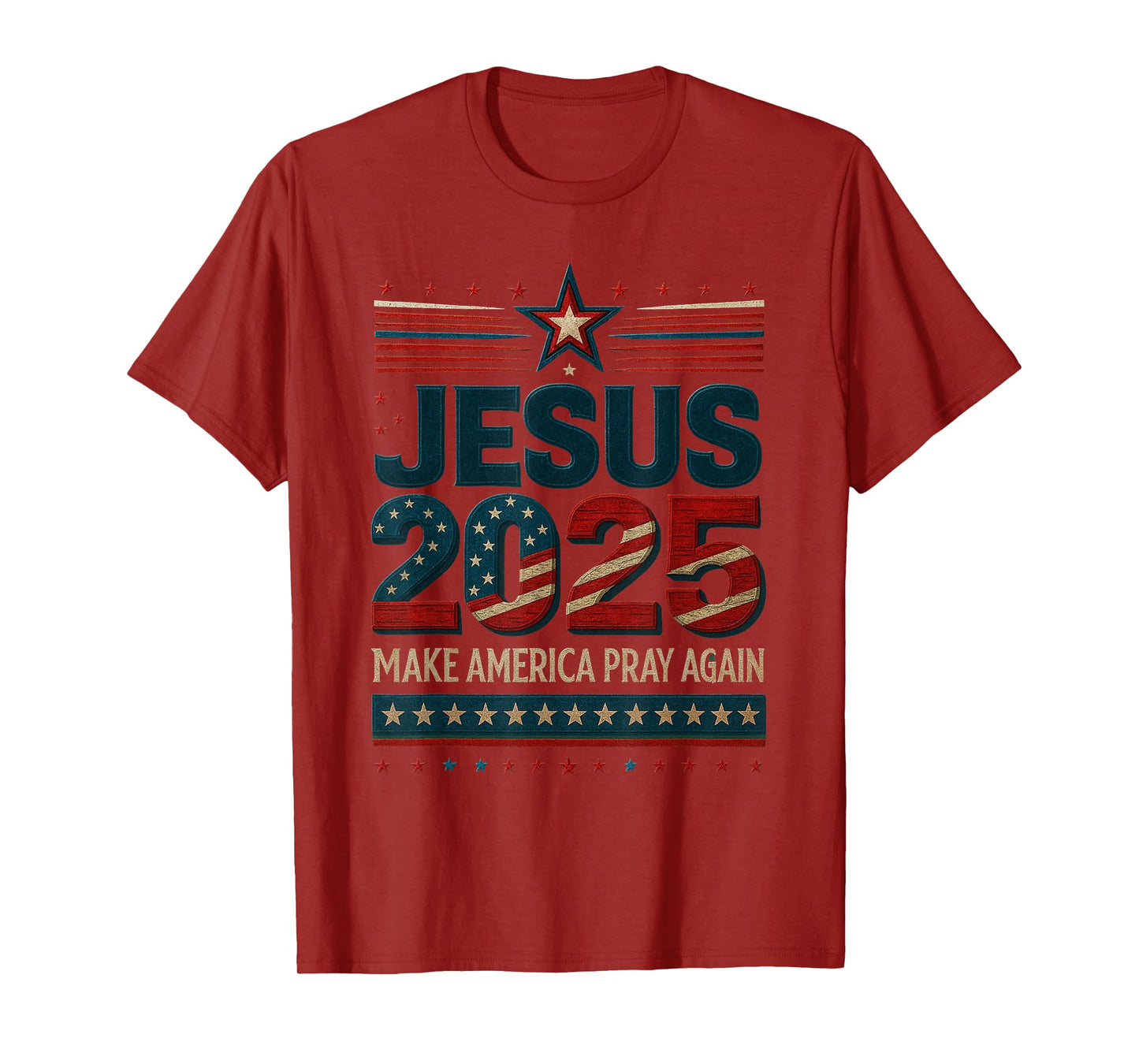 Christian Prayer Warriors USA Red White and Blue Flag T-Shirt