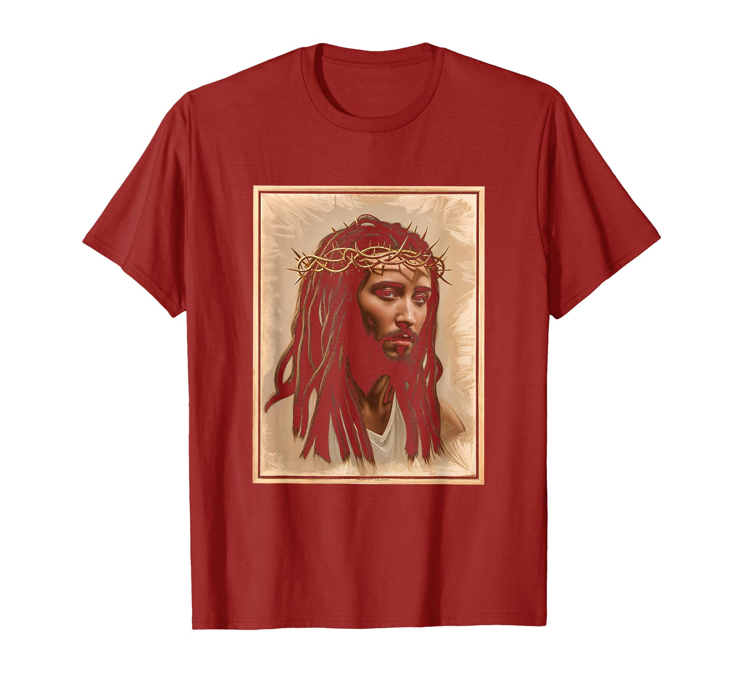 Black Jesus Crown Portrait Faith Christian Religion T-Shirt