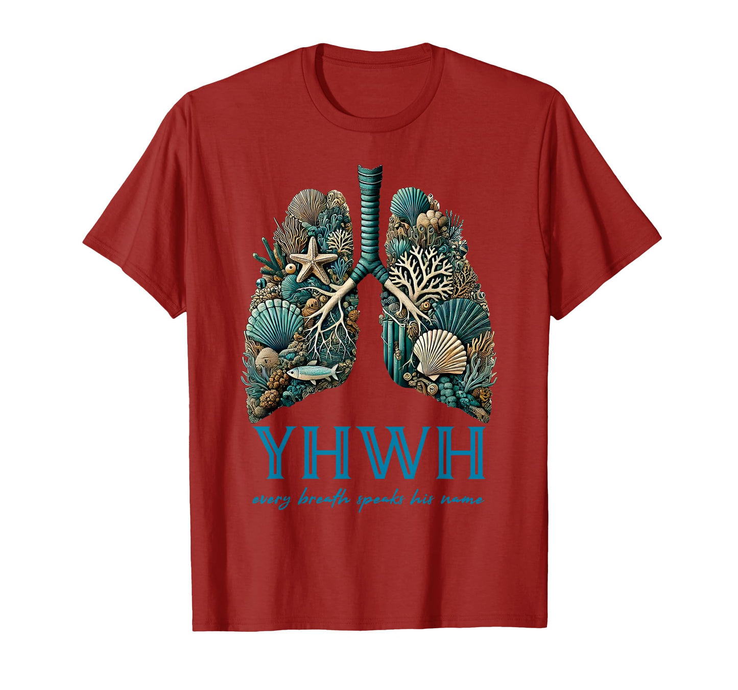 YHWH Every Breath Speaks His Name Beach Lungs Christian T-Shirt