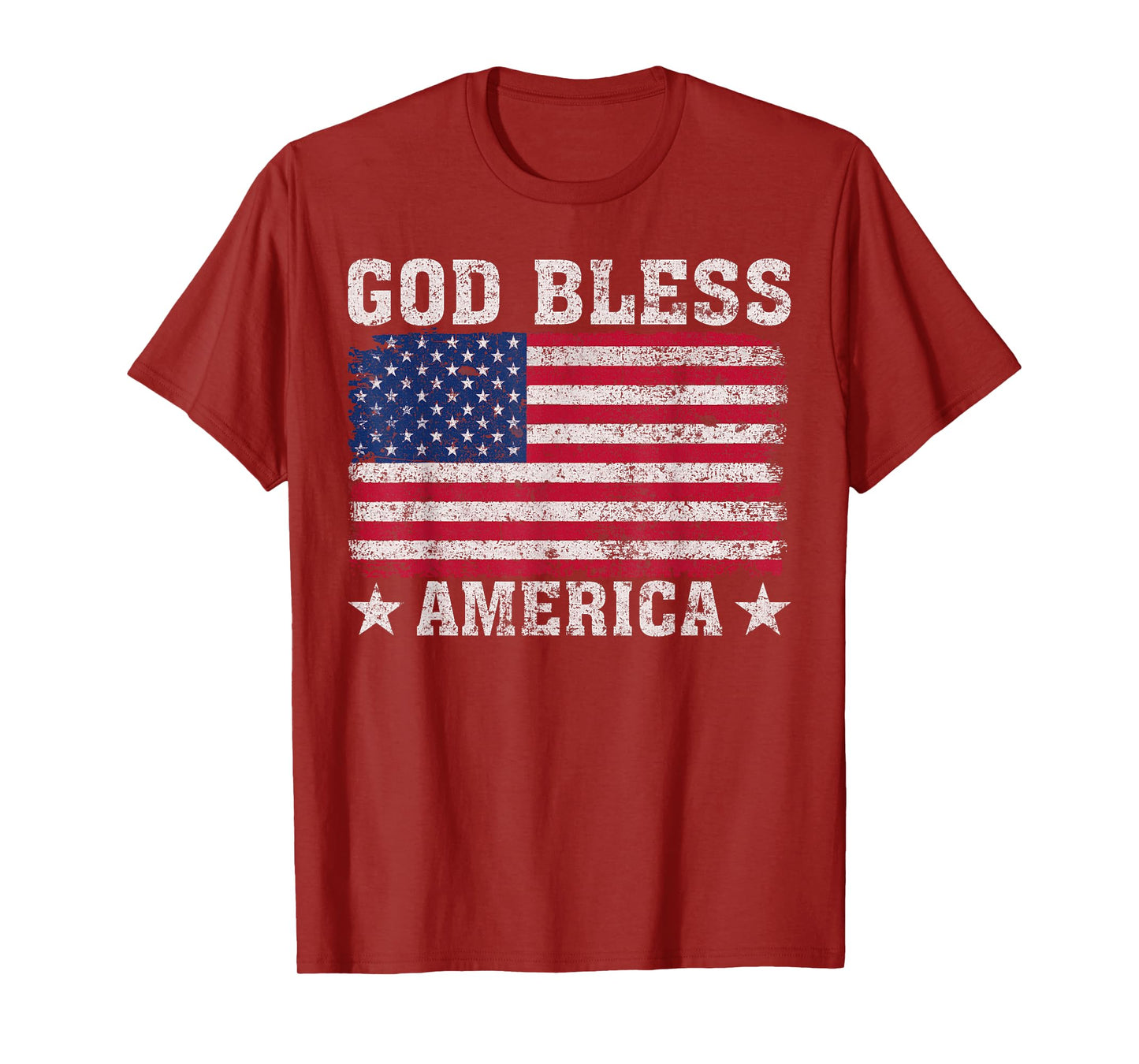 God Bless America US Flag - Patriotic American T-Shirt for Women Men