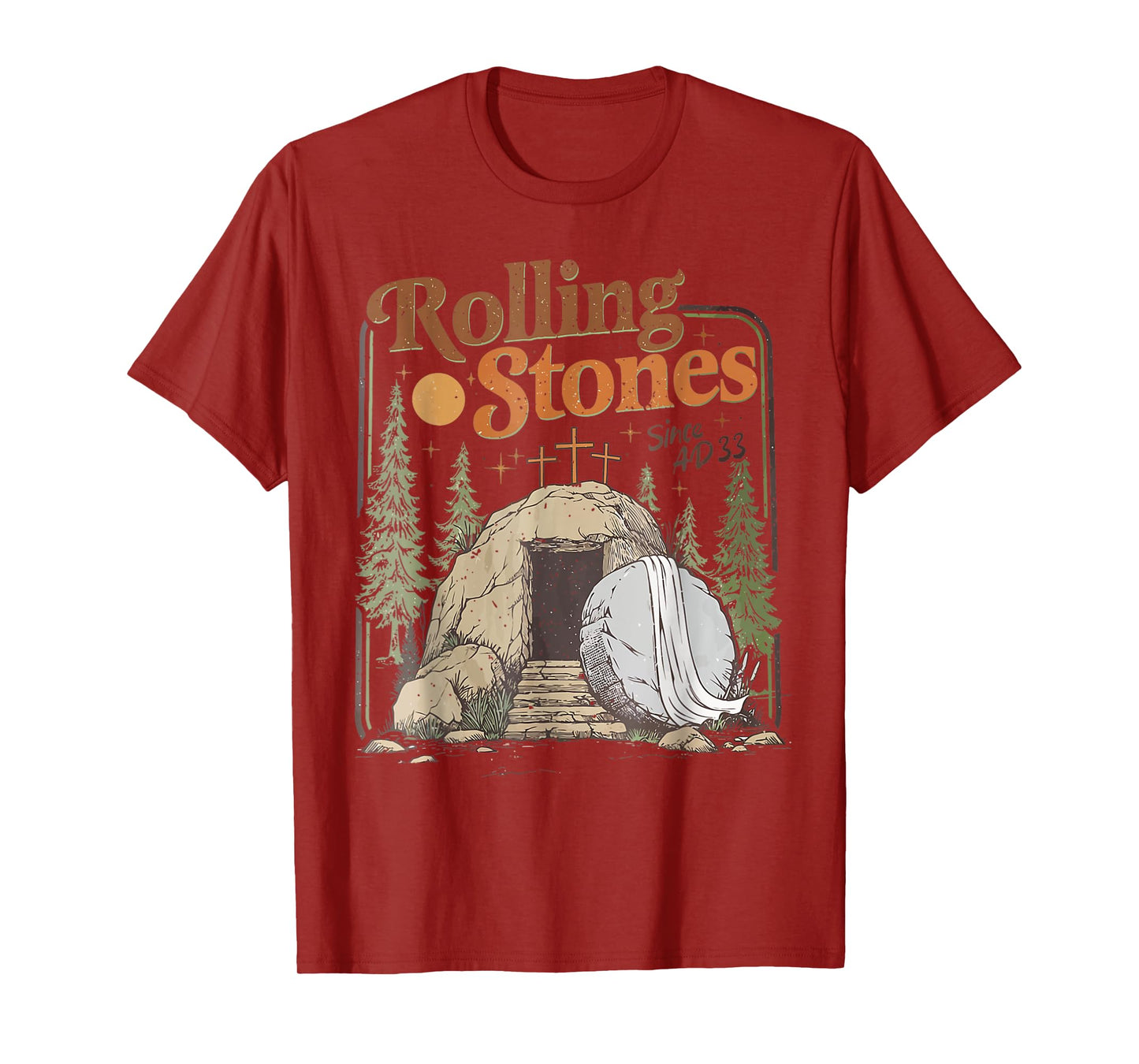 The Stone Was Rolled Away He Is Alive Retro Christian Easter T-Shirt