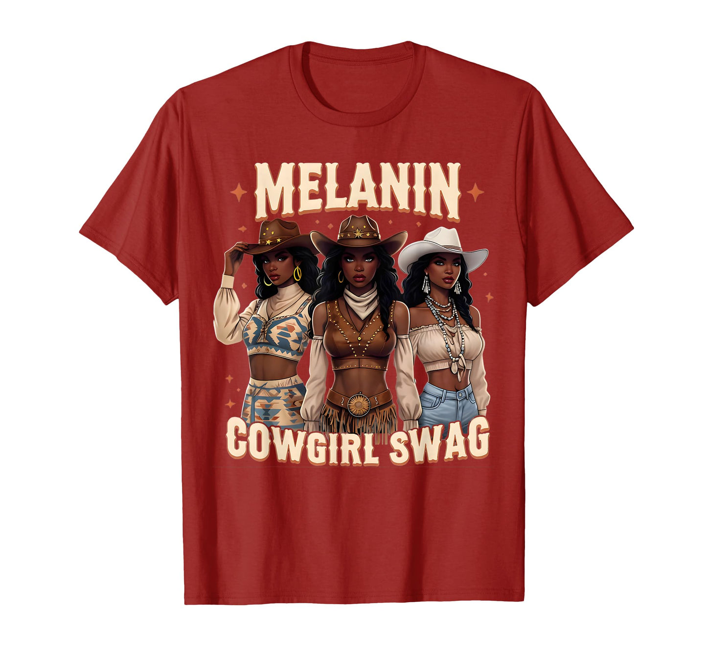 Melanin Cowgirls African Melanin Cowgirl Swag Black History T-Shirt
