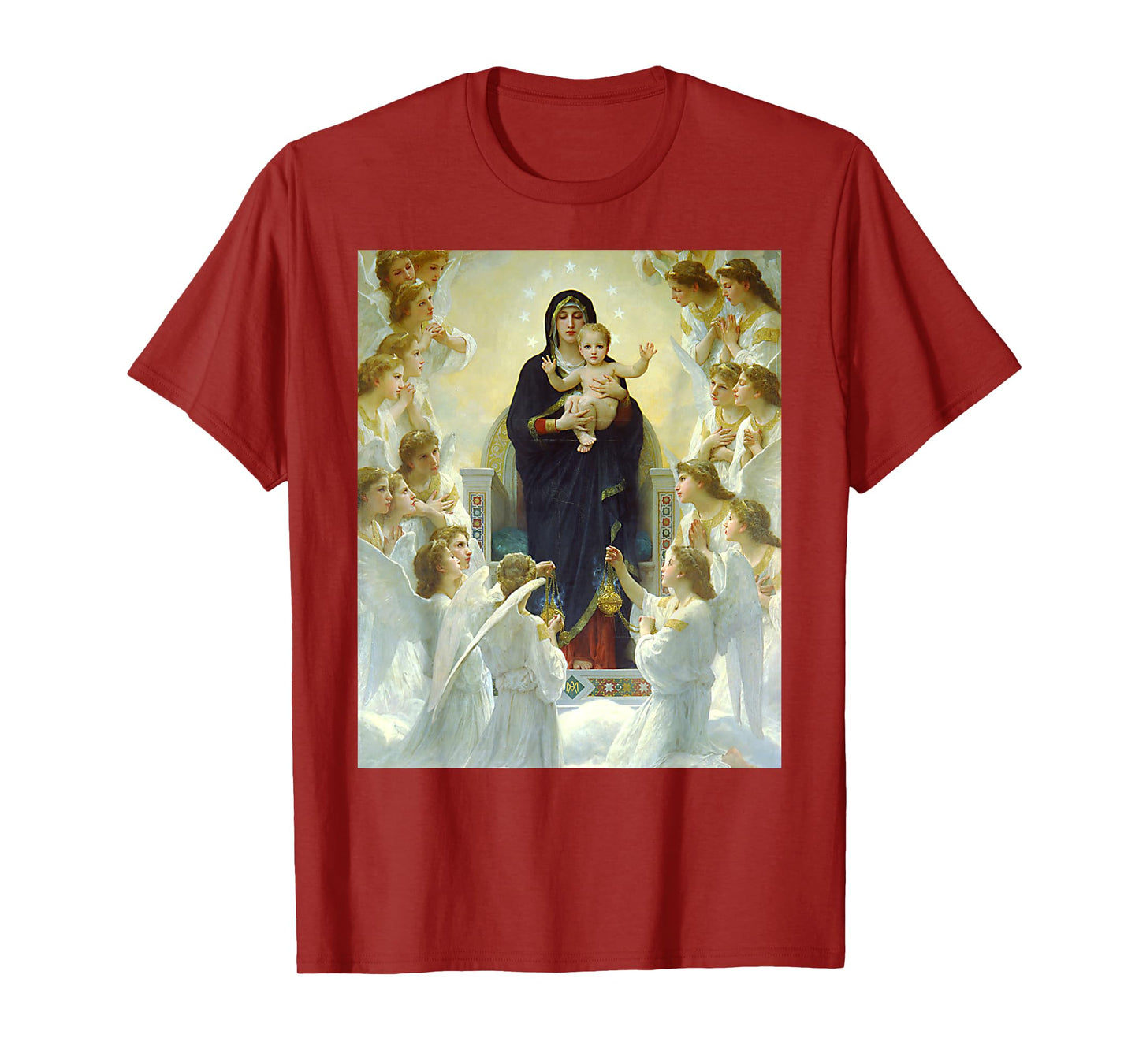 The Virgin with Angels Painting by William Bouguereau 1900 T-Shirt