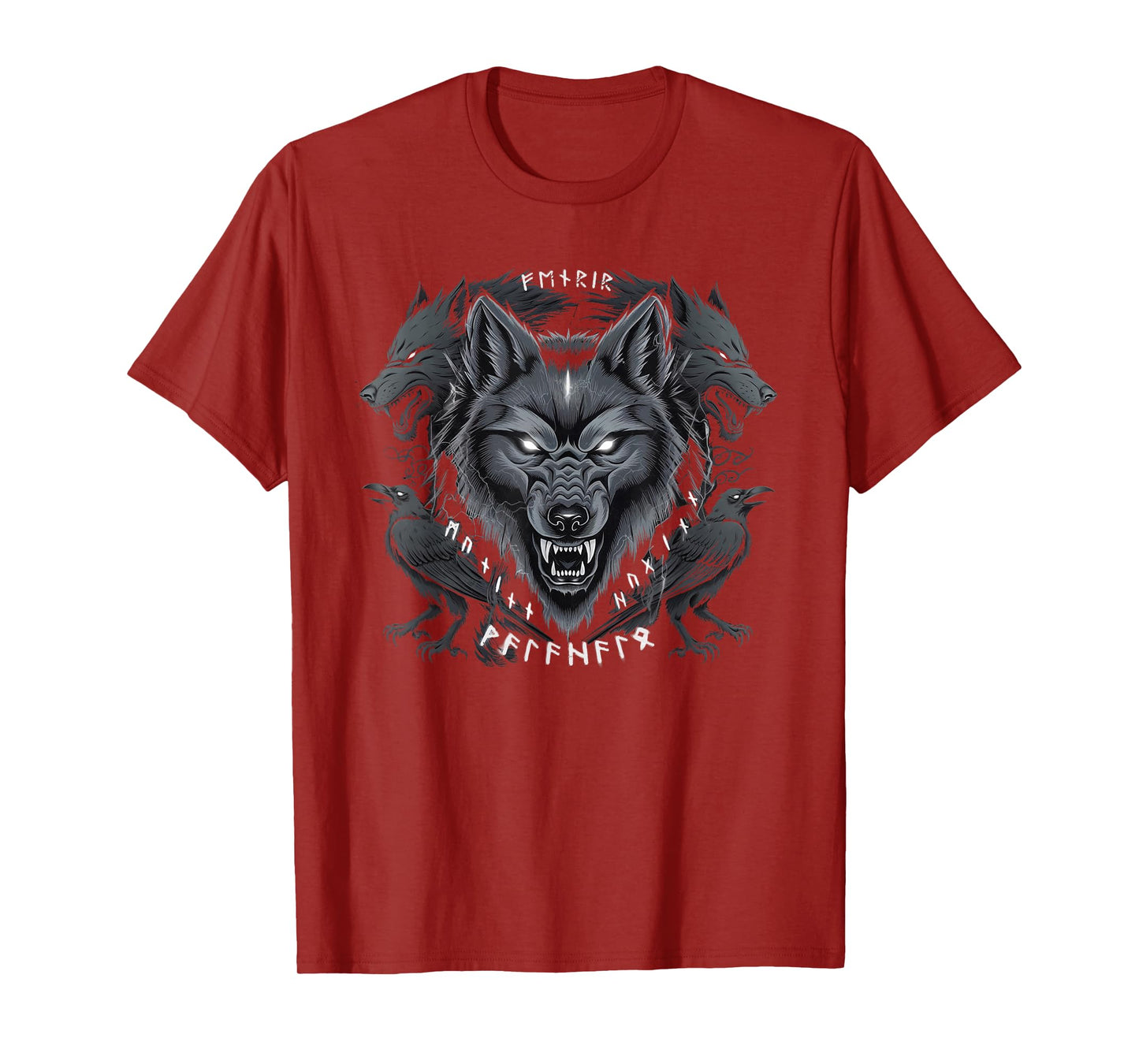Fenrir Wolf Odins Fenrir Wolf Hugin Munin Ravens Walhalla T-Shirt