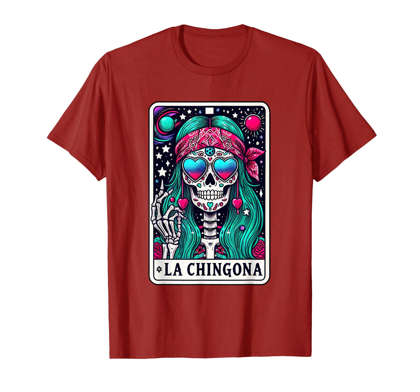 La Chingona Tarot Card Skeleton Latina Mexican Spanish Women T-Shirt