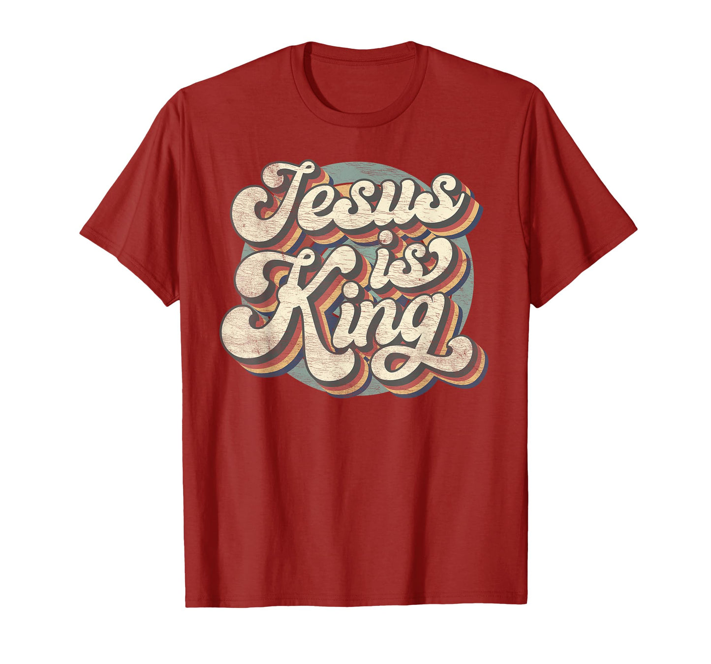 Retro Jesus Is King Christian Bible Religious Mens Womens T-Shirt