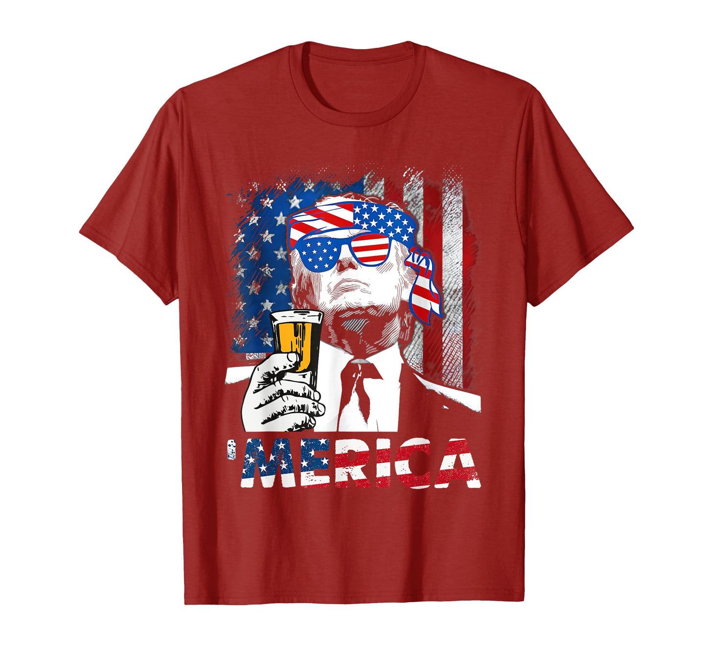 USA America Flag Patriotic 4th of July Matching Men Women T-Shirt