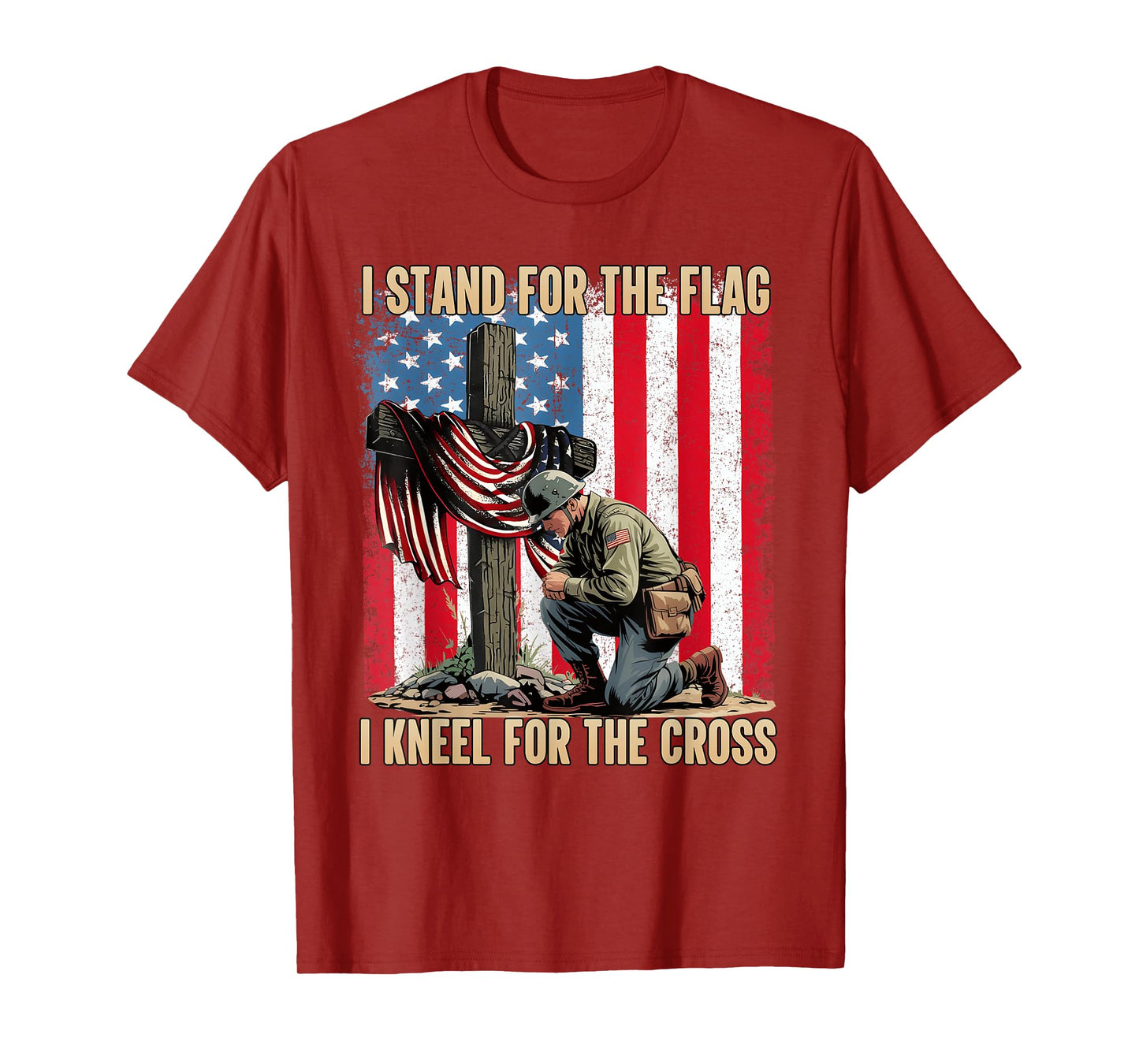 Memorial Day I Stand For The Flag I Kneel For The Cross T-Shirt
