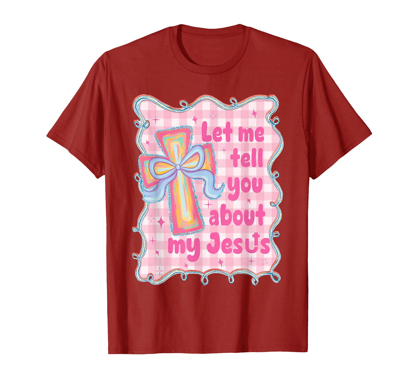 Christian Coquette Christian Cross Bible Verse Religious Bow T-Shirt