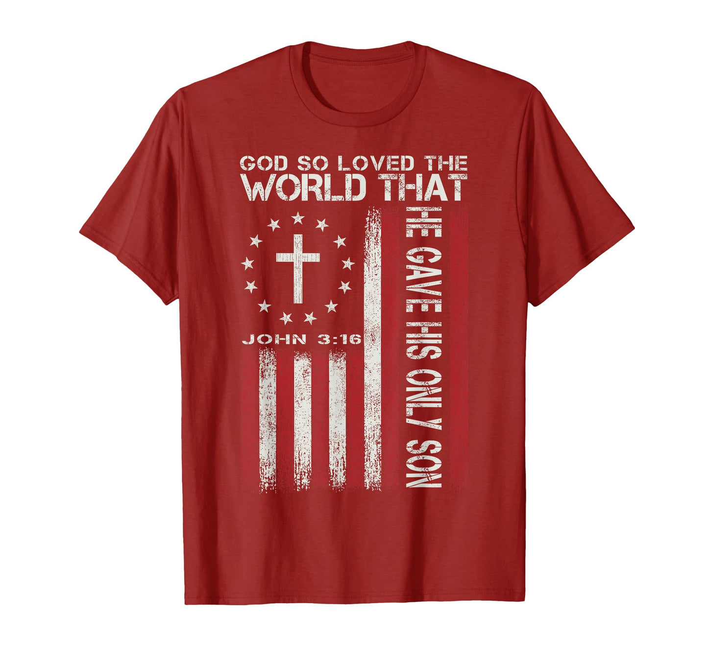God So Loved The World Bible John 3:16 Jesus Christian Faith T-Shirt