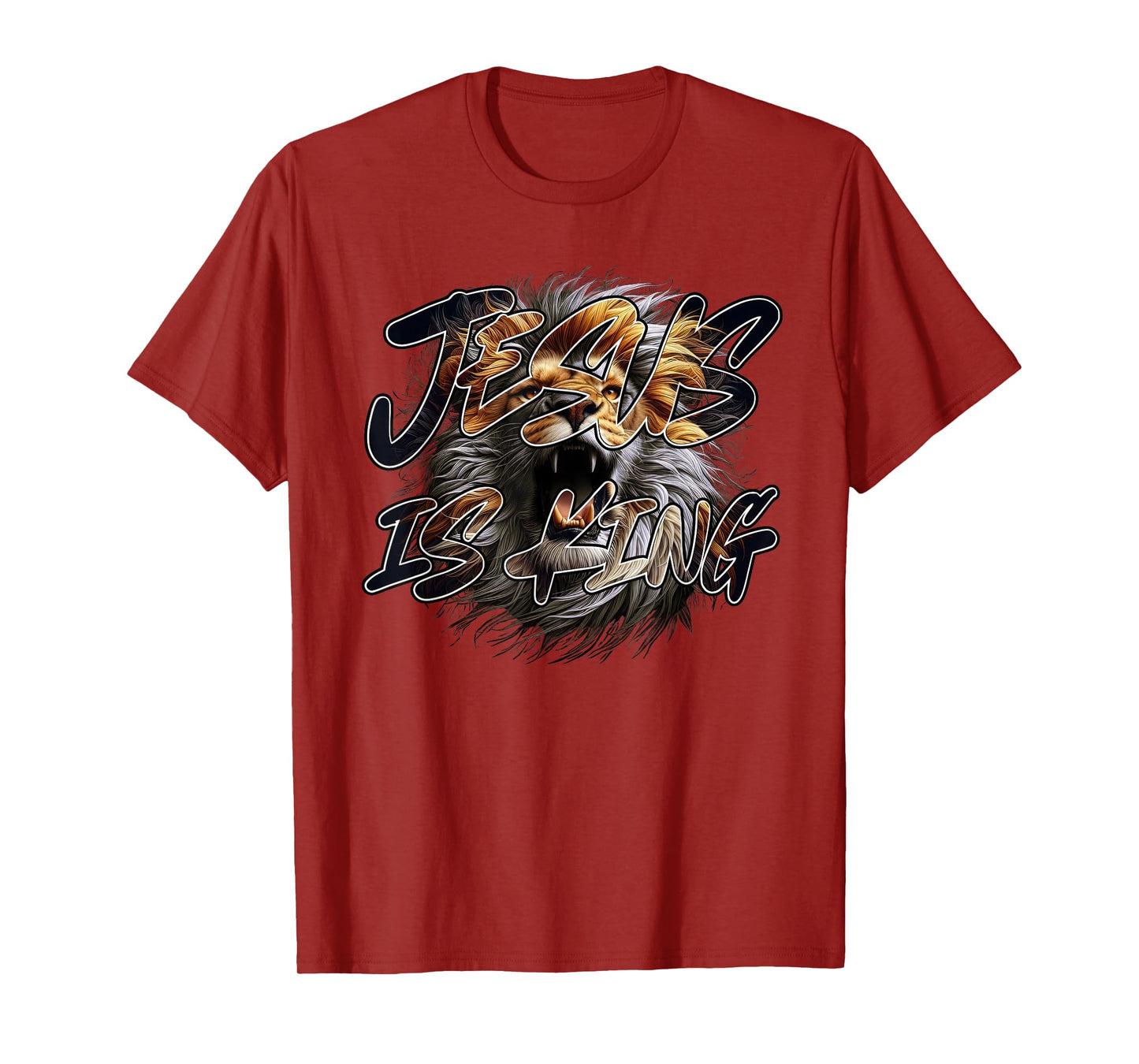 Christian Jesus is King with Striking Lion of Judah Graphics T-Shirt