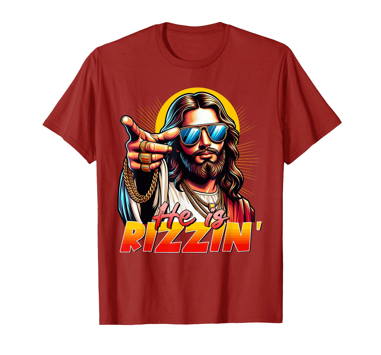 He Is Rizzin' Funny Jesus Christian Happy Easter Eggs Hunt T-Shirt