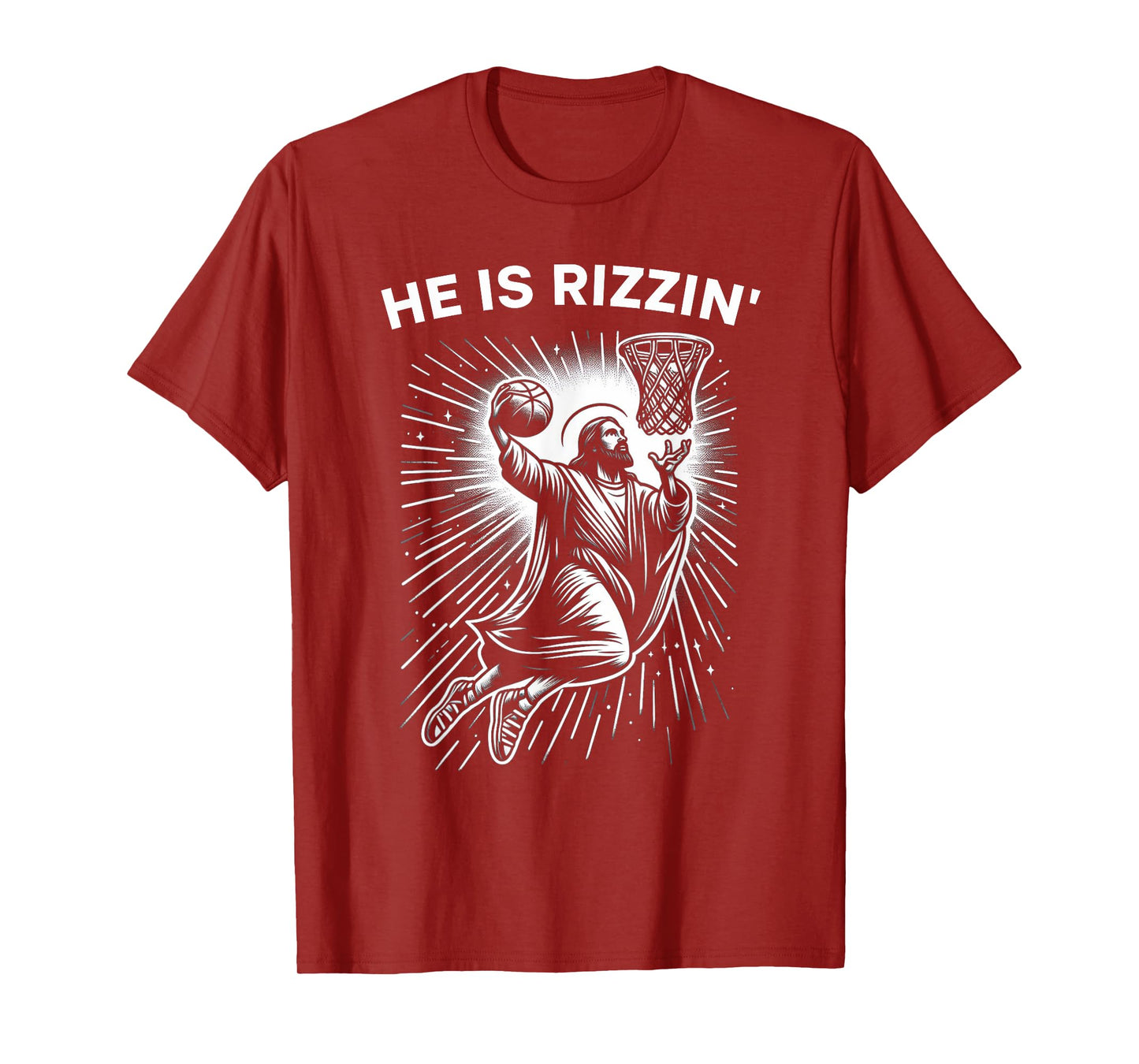 He Is Risen Rizzin' Easter Jesus Christian Faith Basketball T-Shirt