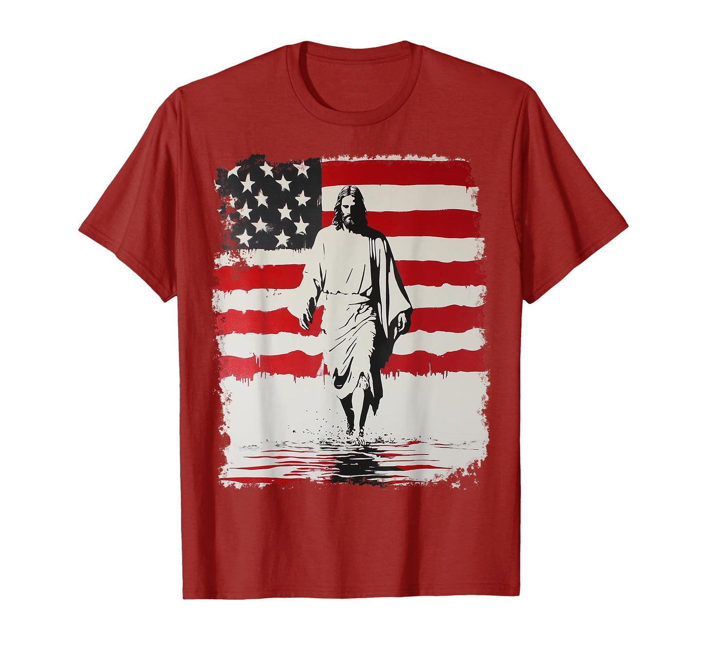 Jesus with American Flag T-Shirt