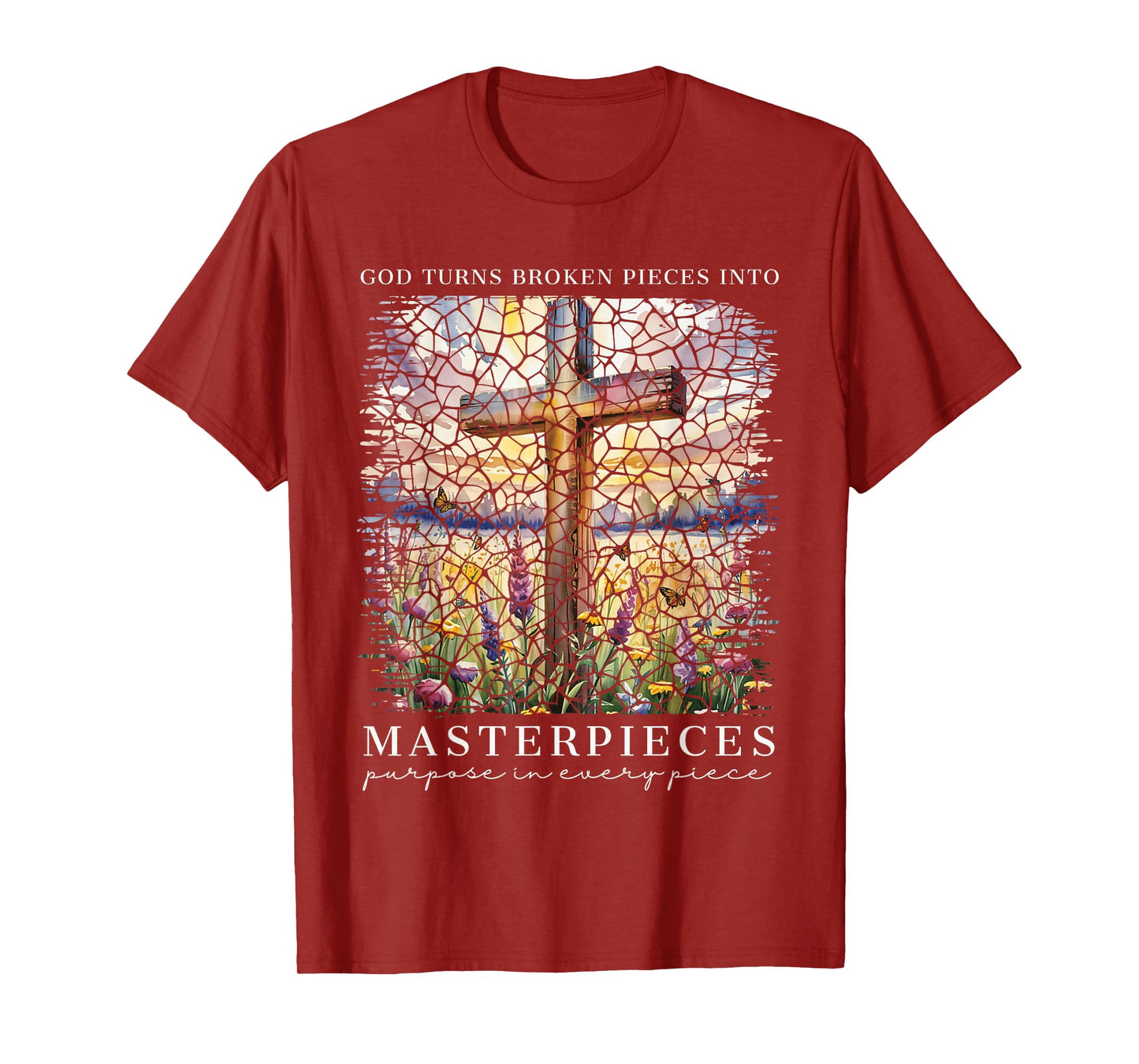 God Turns Broken Pieces Into Masterpieces Christian Faith T-Shirt