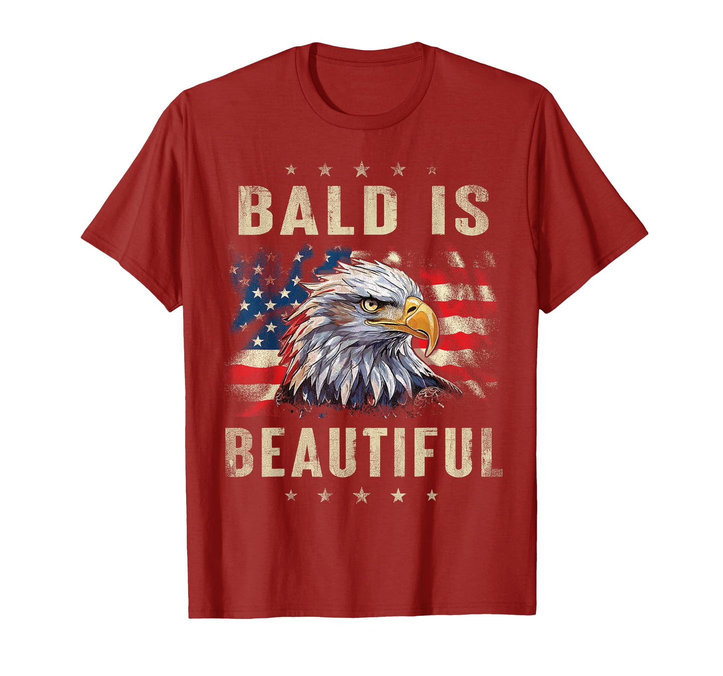 Bald Is Beautiful 4th of July Independence Day America Eagle T-Shirt