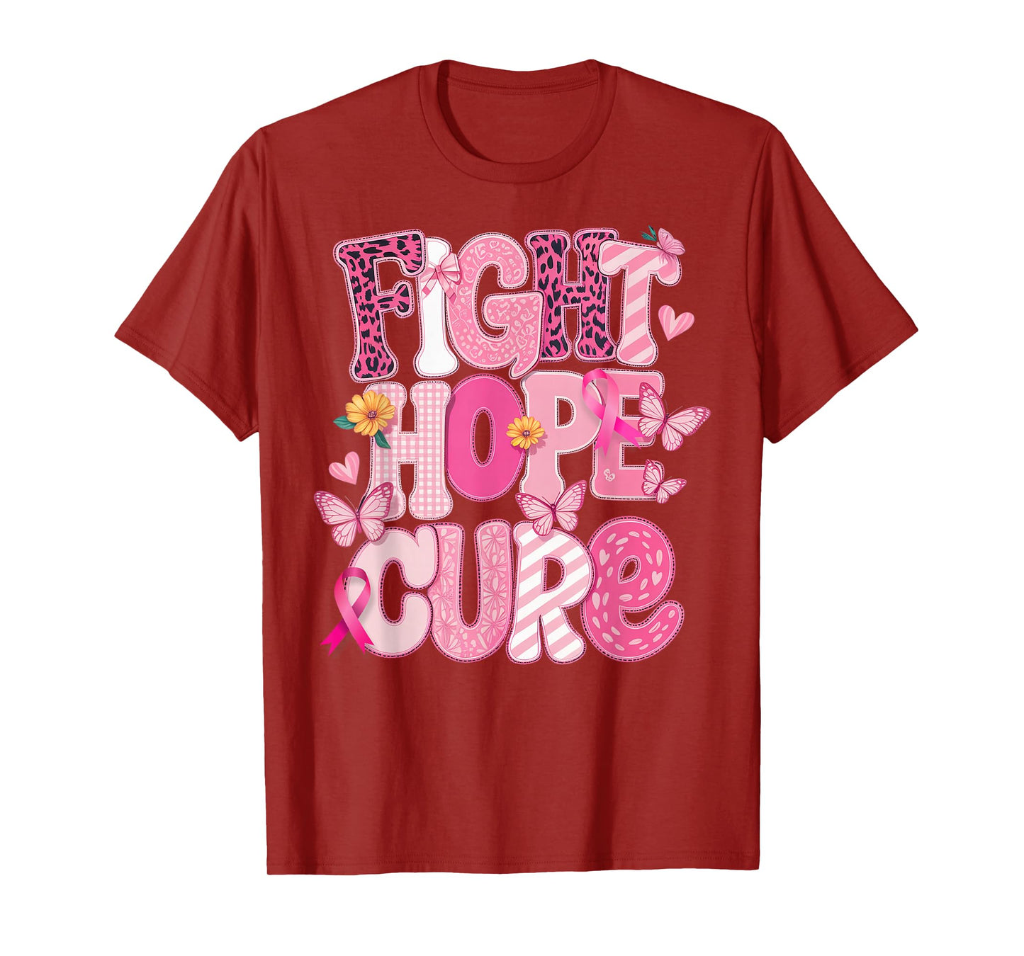 Faith Hope Cure Breast Cancer Awareness T-Shirt