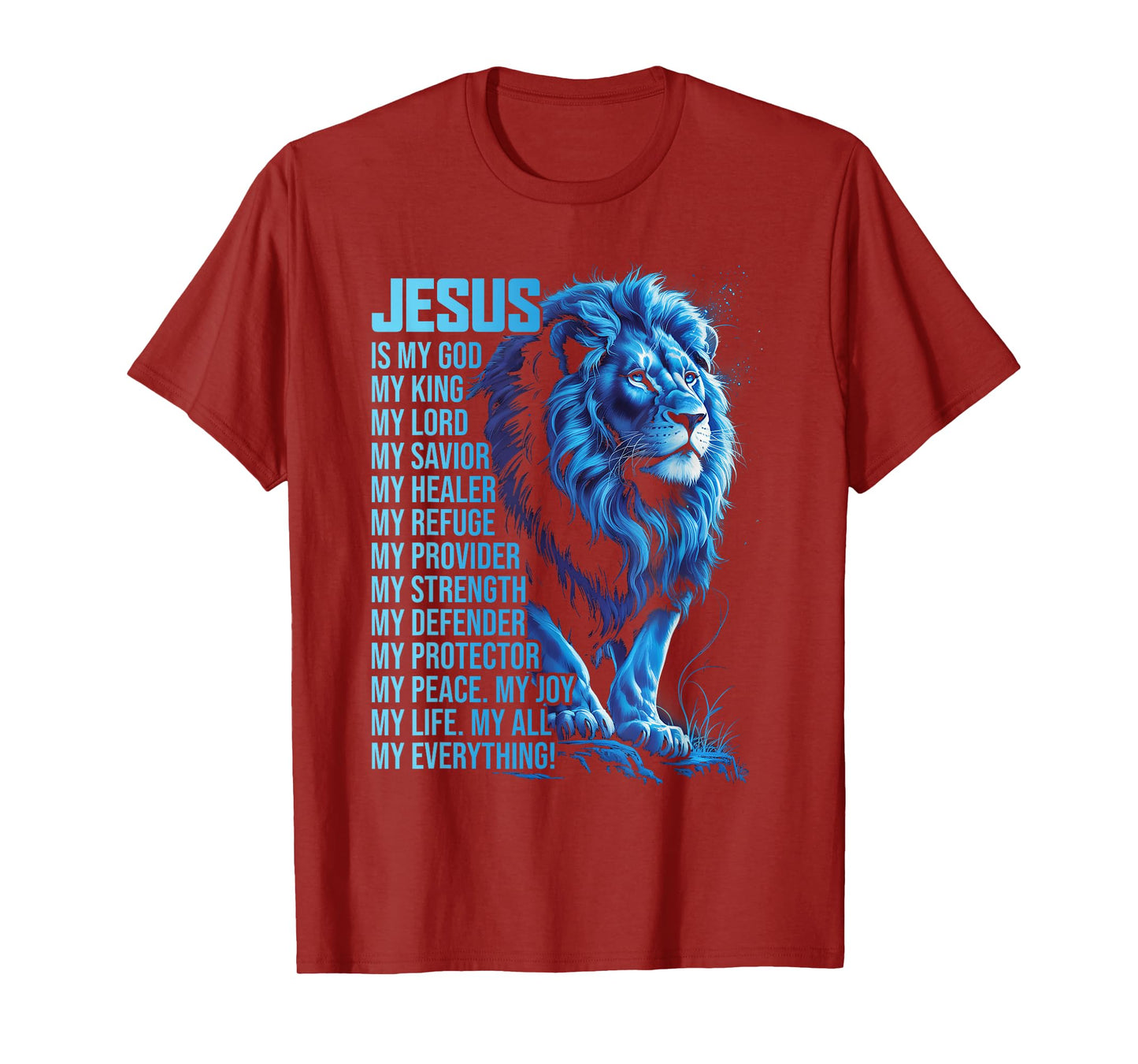 Lion Christian Jesus Is My God King, Lord, and Savior T-Shirt