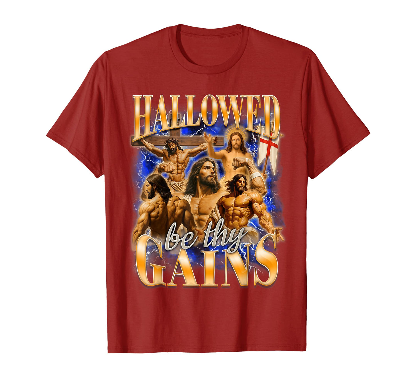 Pump Cover Fitness Jesus God Christian Hallowed Be Gains T-Shirt