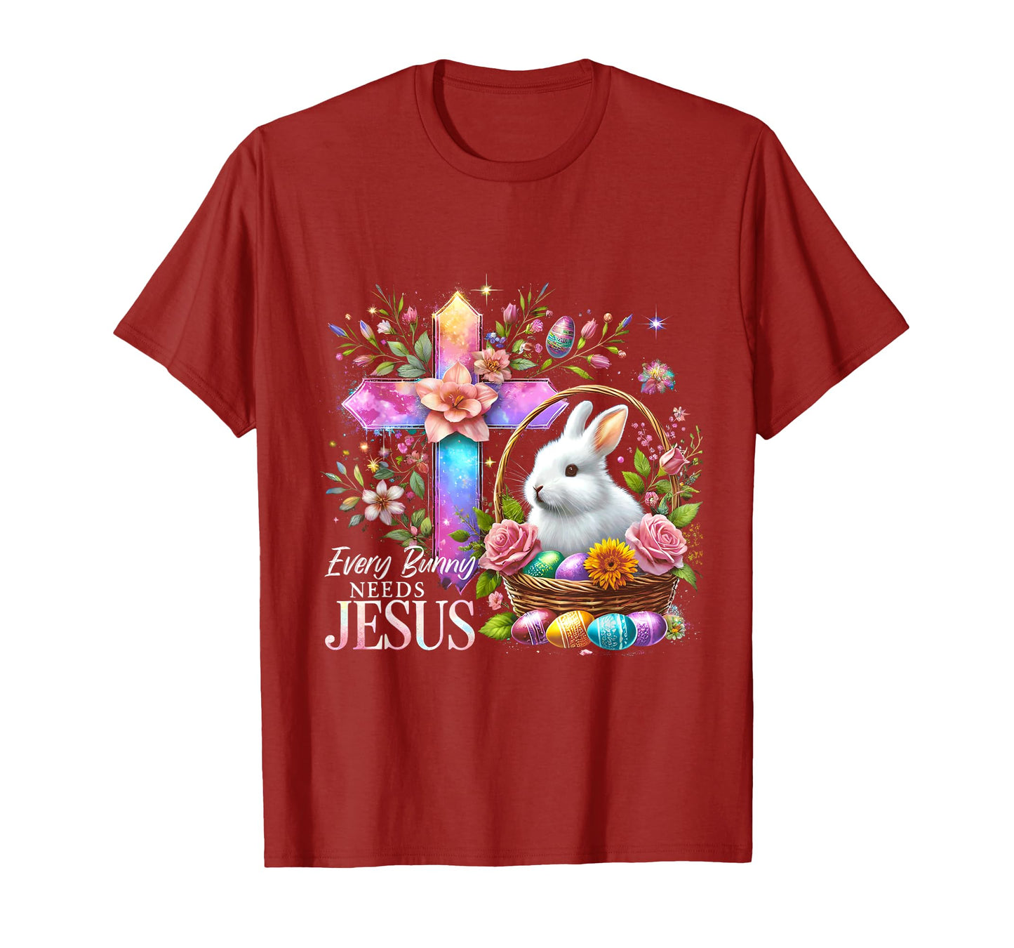 Easter Cross Bunny Needs Jesus Rabbit Christian T-Shirt