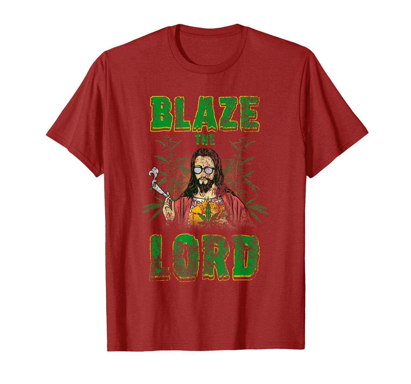 Vintage CBD Cannabis Jesus Shirt Blaze The Lord Funny AF 420