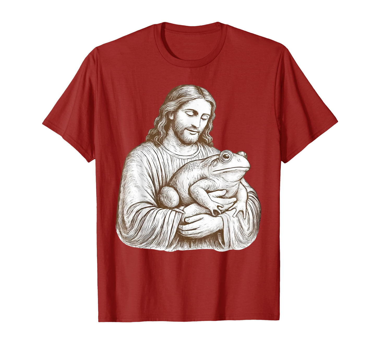 Vintage Jesus Holding Frog Religious Christian Meme T-Shirt