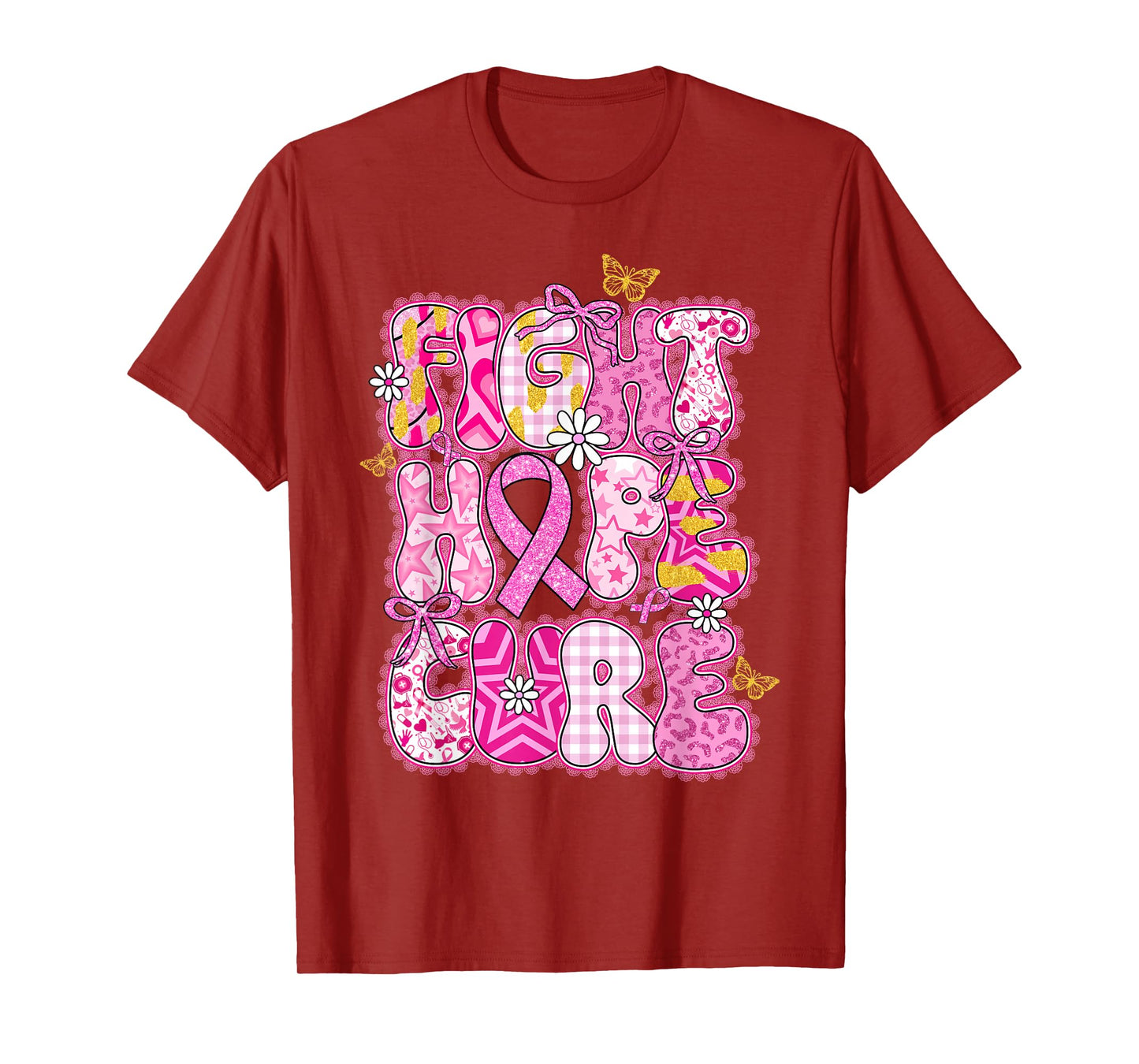 Faith Hope Cure Breast Cancer October We Wear Pink Women T-Shirt