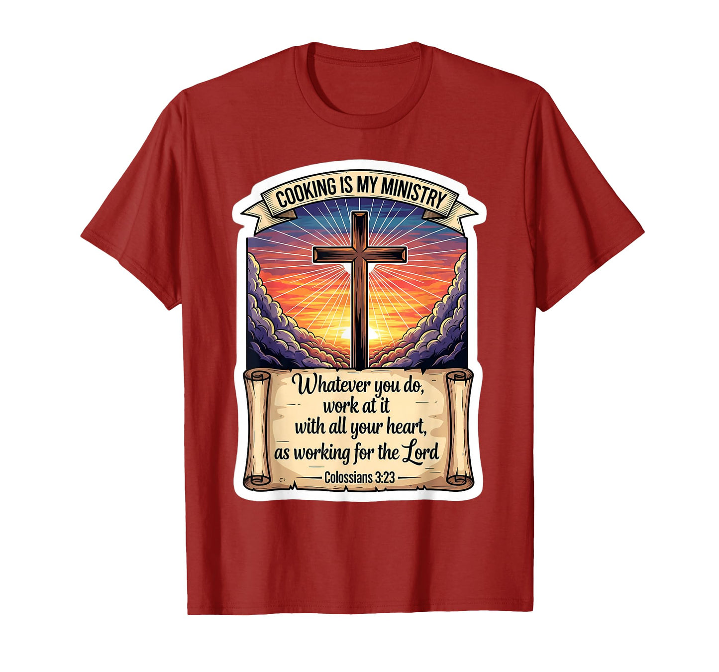 Christian Cook Chef Cooking is My Ministry God Jesus Christ T-Shirt