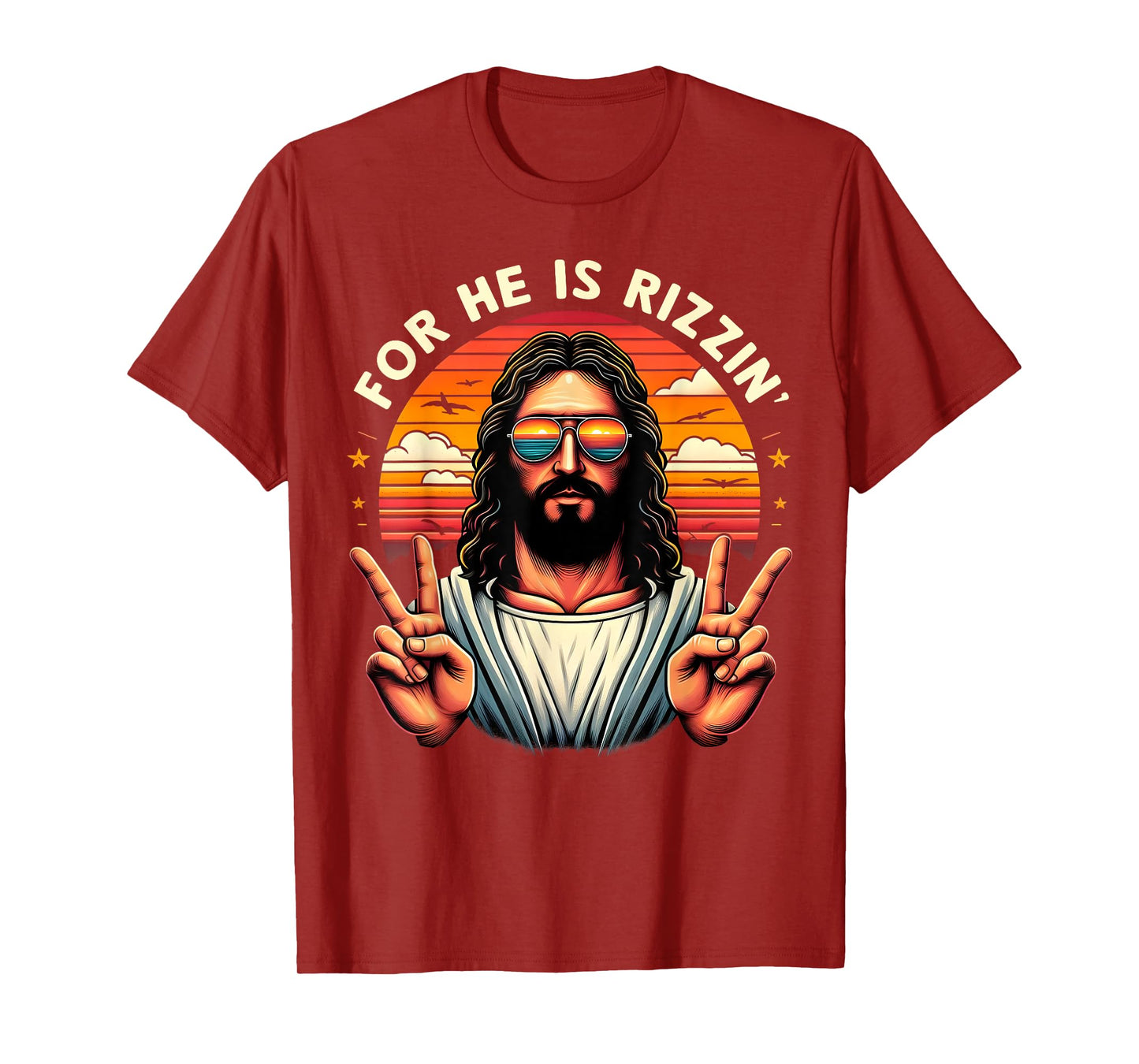 For He Is Rizzen Jesus Is Rizzen Christian Jesus Jokes T-Shirt