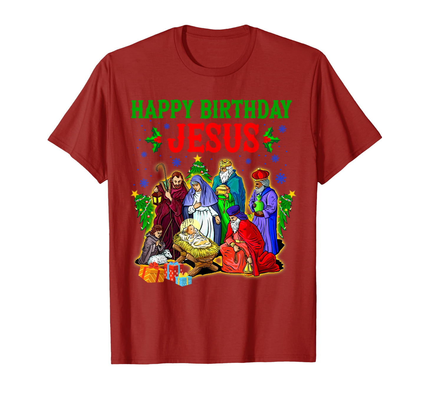 Merry Christmas Christian Happy Birthday Jesus Christ Xmas T-Shirt