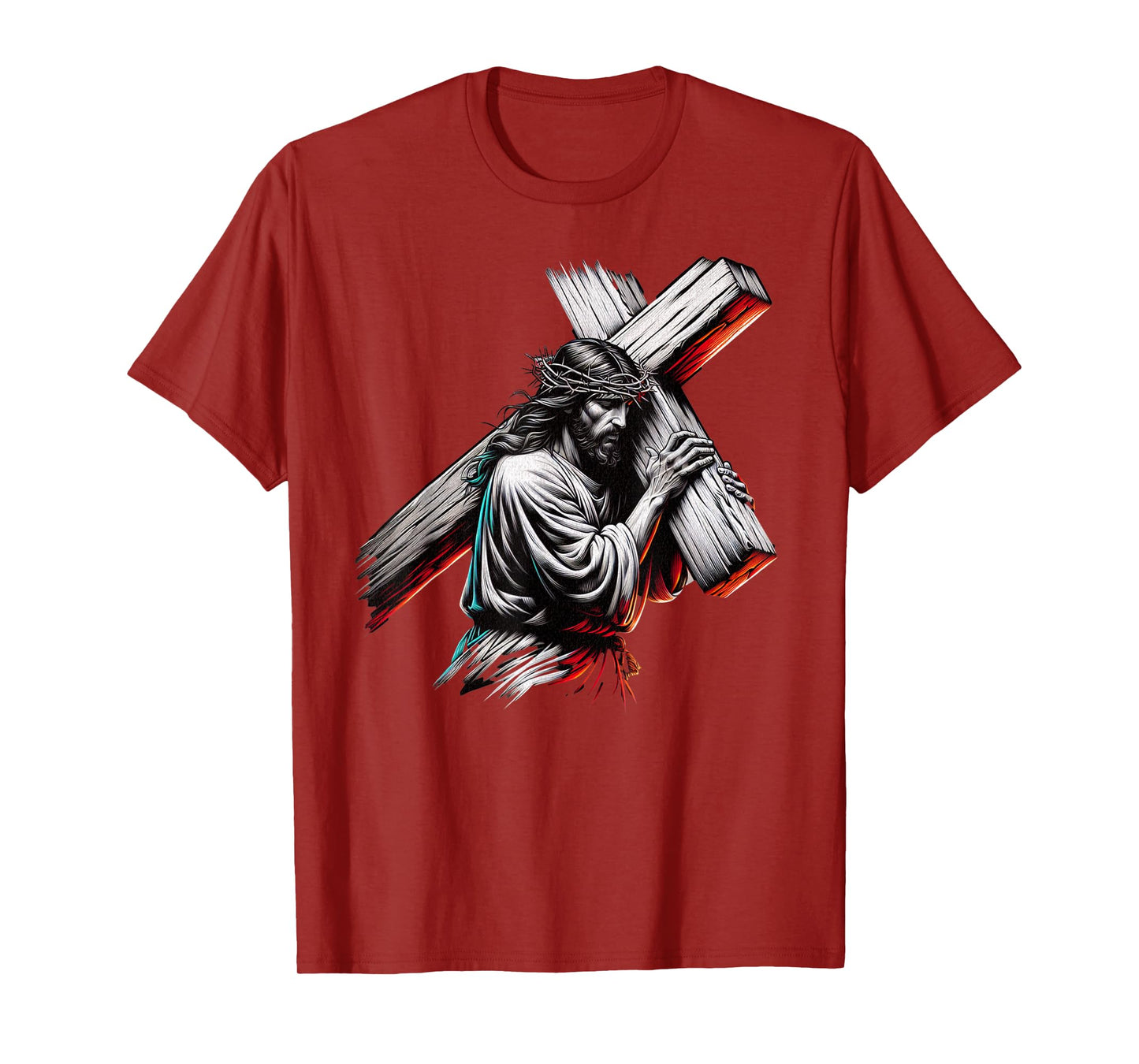 Jesus Christ of Nazareth Carrying the Cross, Crown of Thorns T-Shirt