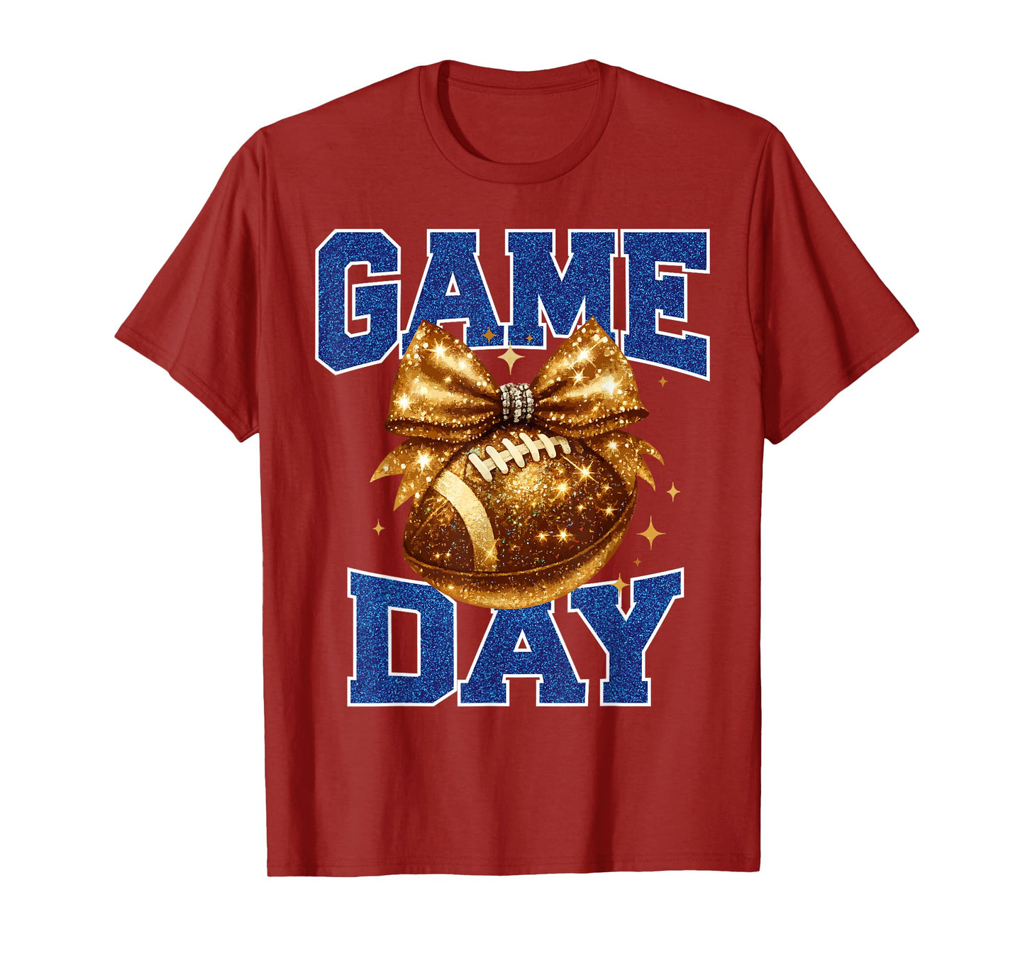 Game Day Football Season Football Mama Girl Blue Gold Vibes T-Shirt