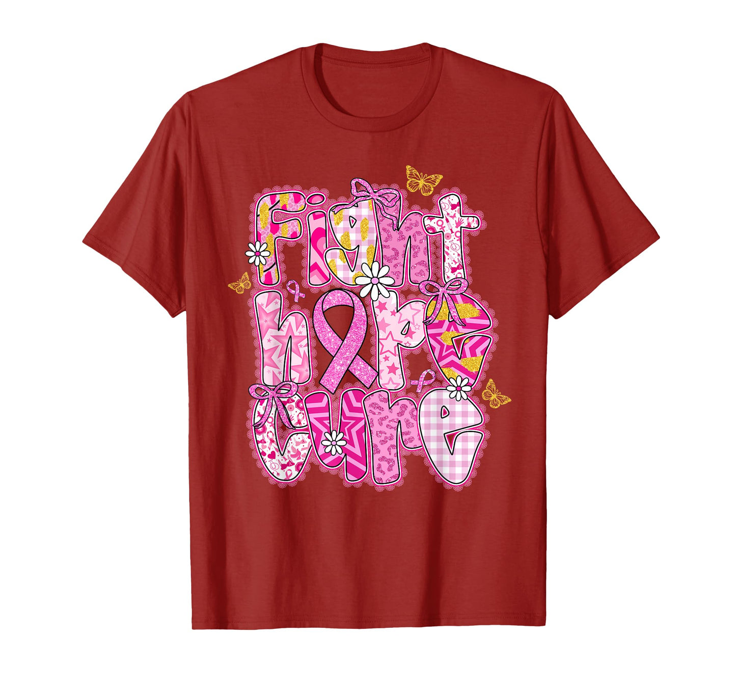 Faith Hope Cure Breast Cancer October We Wear Pink Women T-Shirt