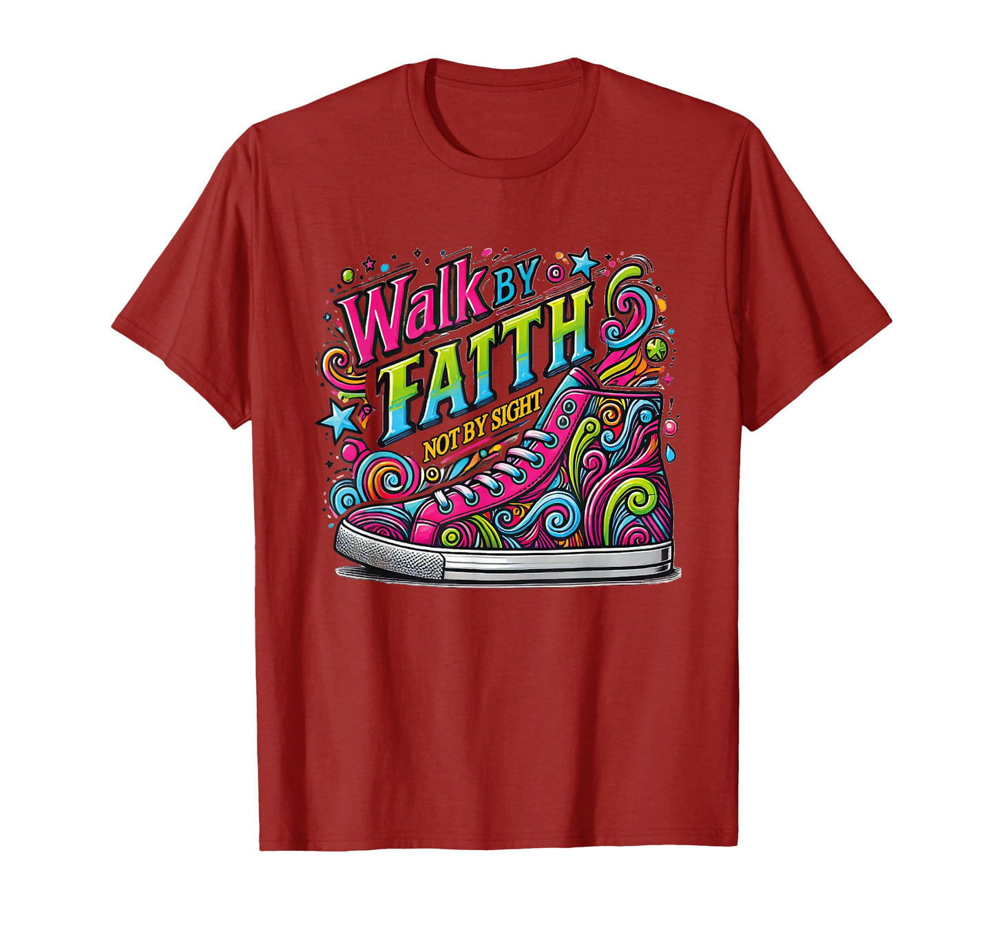 Walk by Faith Shoes Christian Jesus T-Shirt
