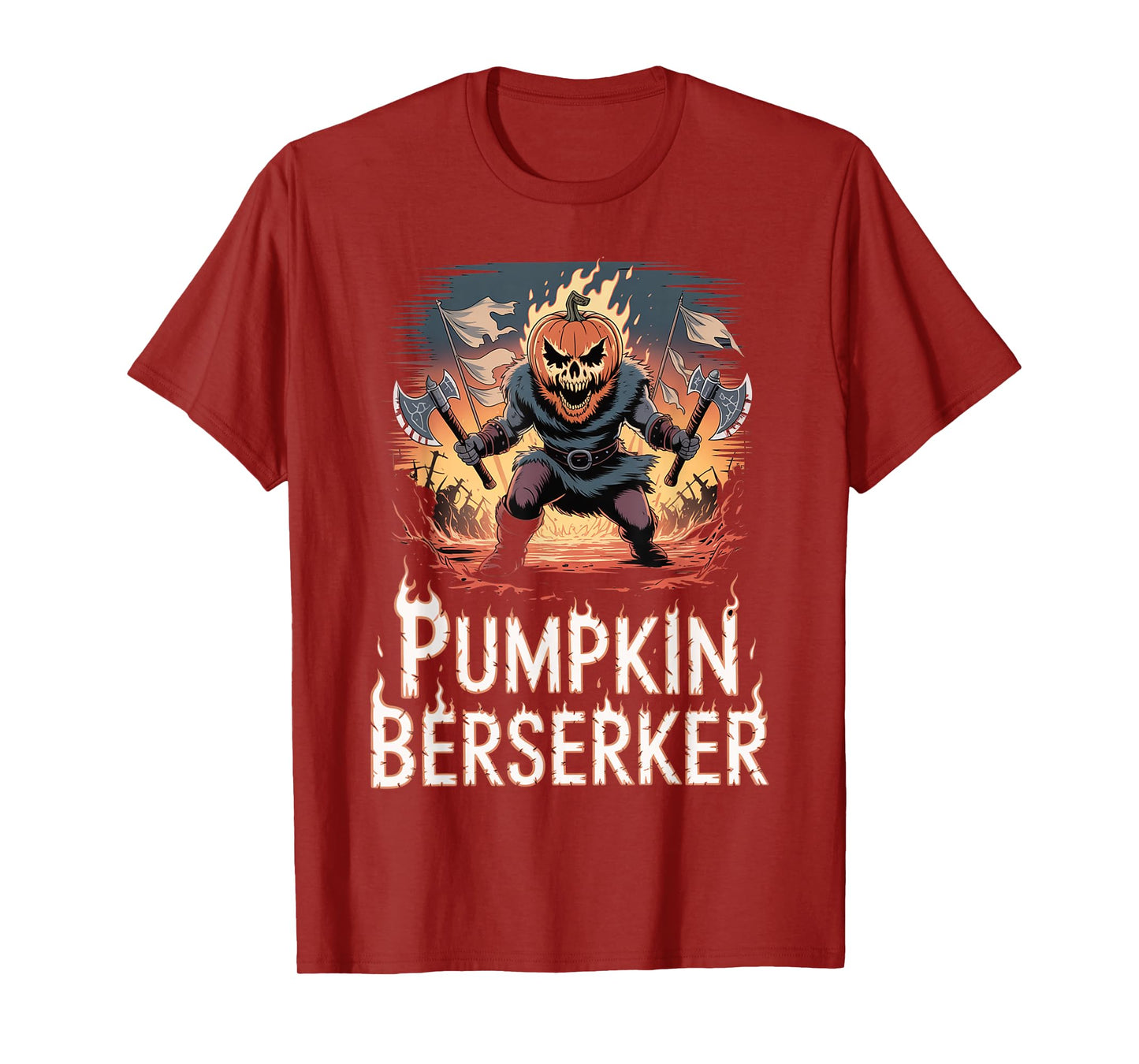 Pumpkin Warrior - Viking Halloween Norse Mythology Berserker T-Shirt