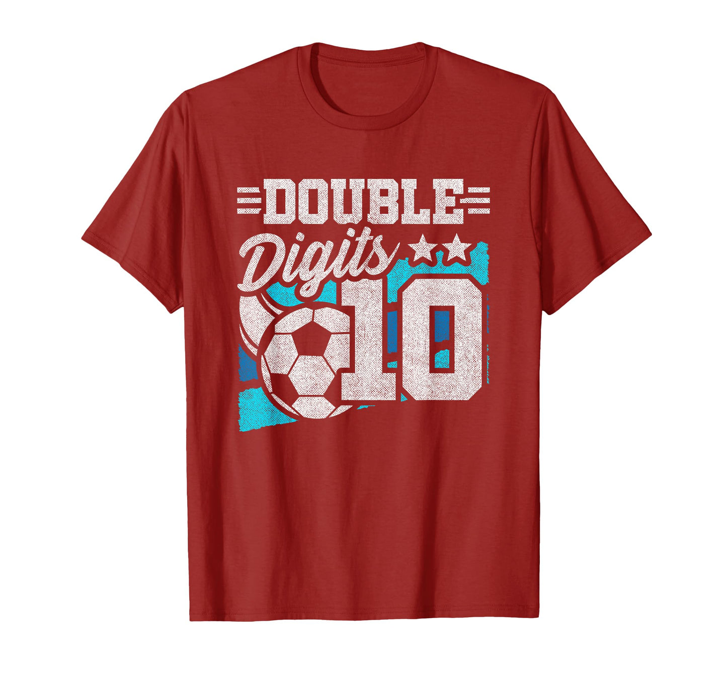 Double Digits 10th Birthday Soccer 10 Year Old Boy Birthday T-Shirt
