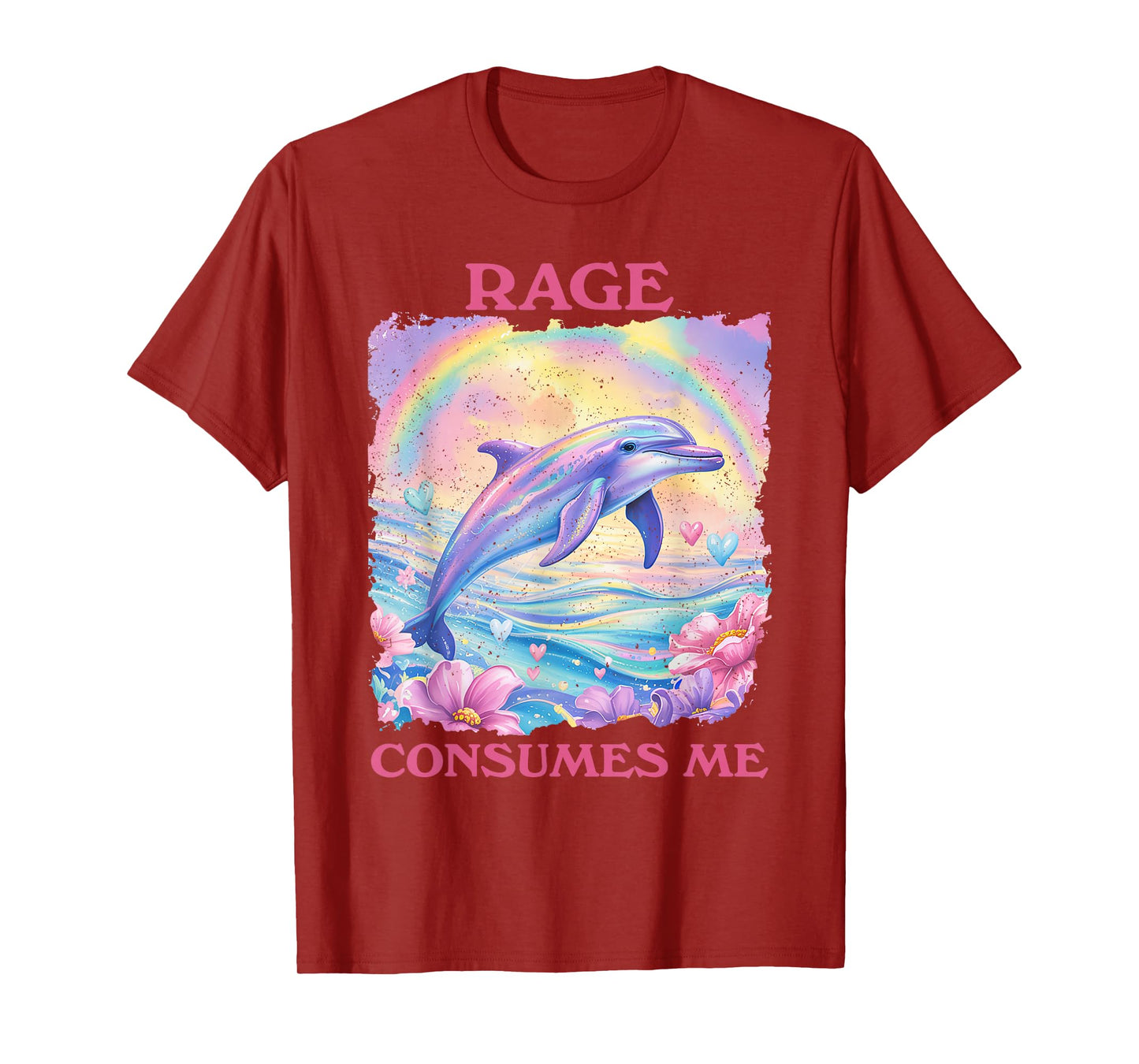 Rage Consumes Me Retro Funny Dolphin Meme Weird T-Shirt