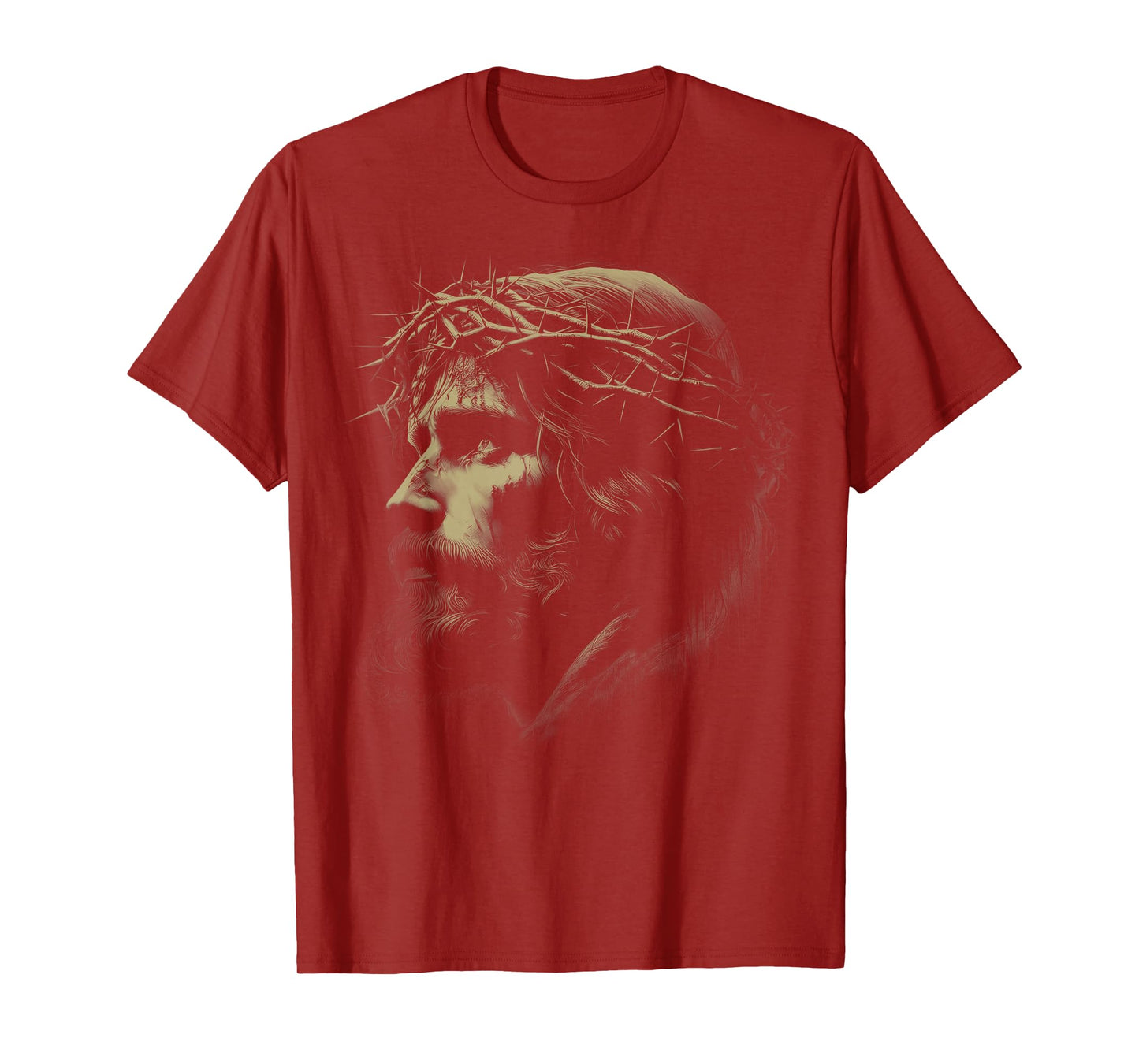 Jesus Christ Face with Crown of Thorns God Bible Vintage T-Shirt