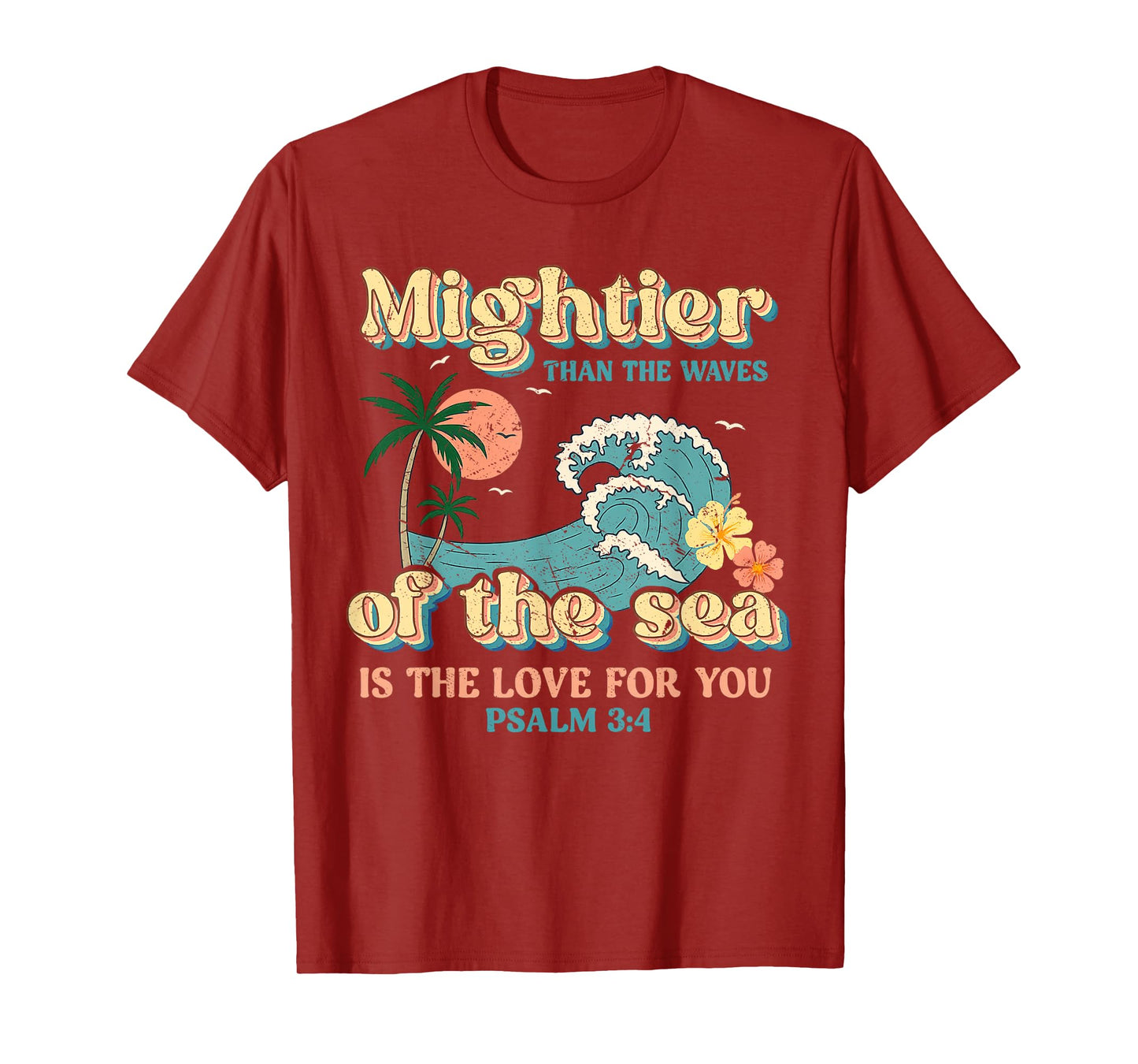 Mightier Than Waves Christian Bible Verse Tee T-Shirt