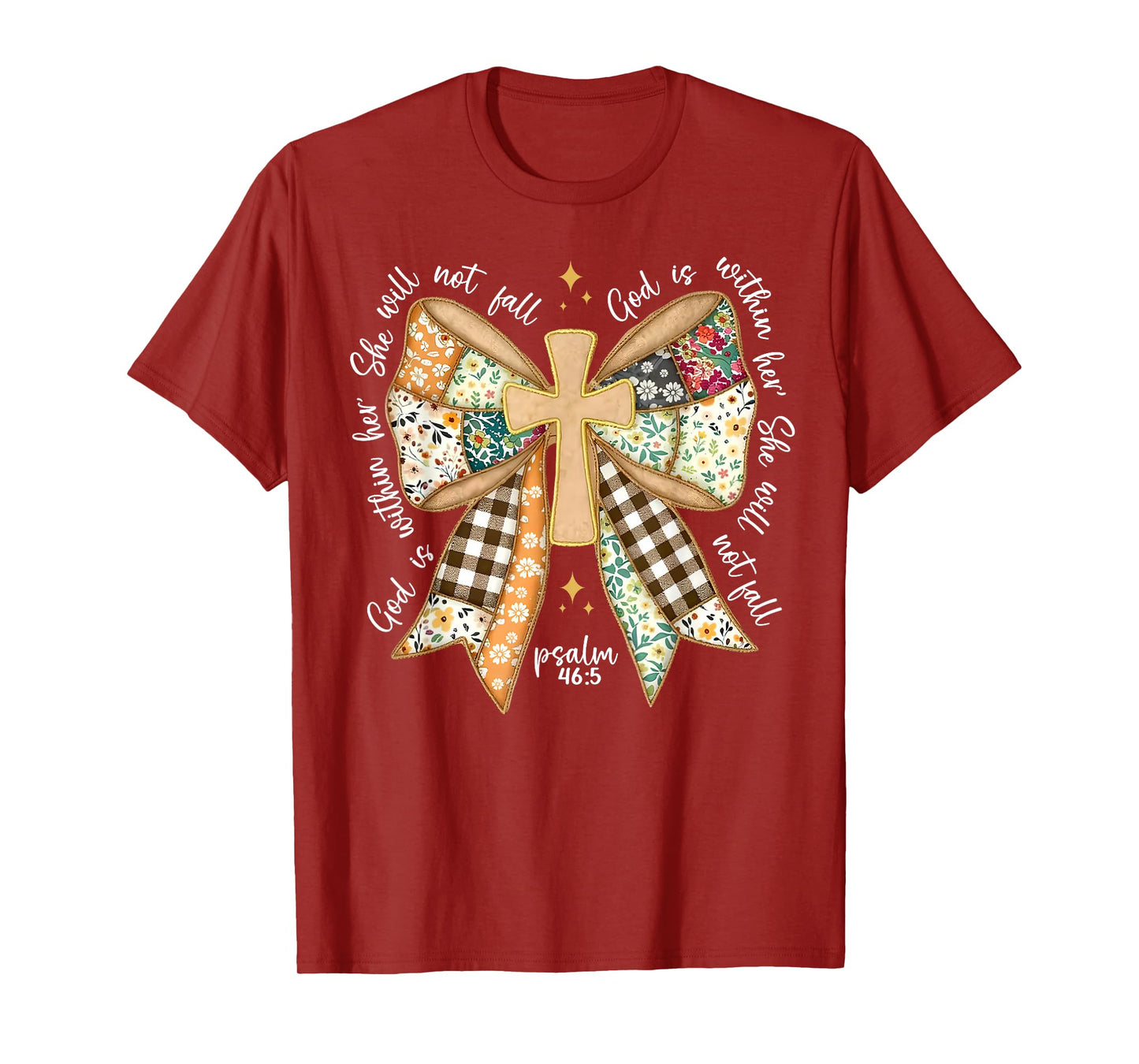 Jesus God is Within Her Coquette Christian Faith Cute T-Shirt