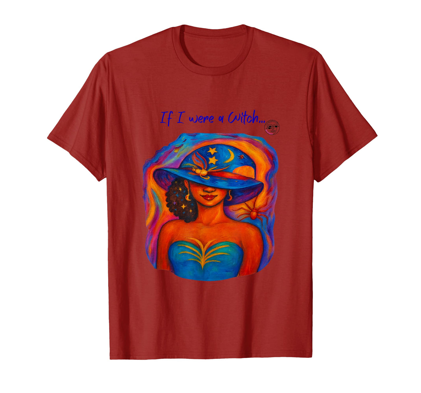 If i were a Witch Design_Magical Black Girl Art tee_Moon tee T-Shirt
