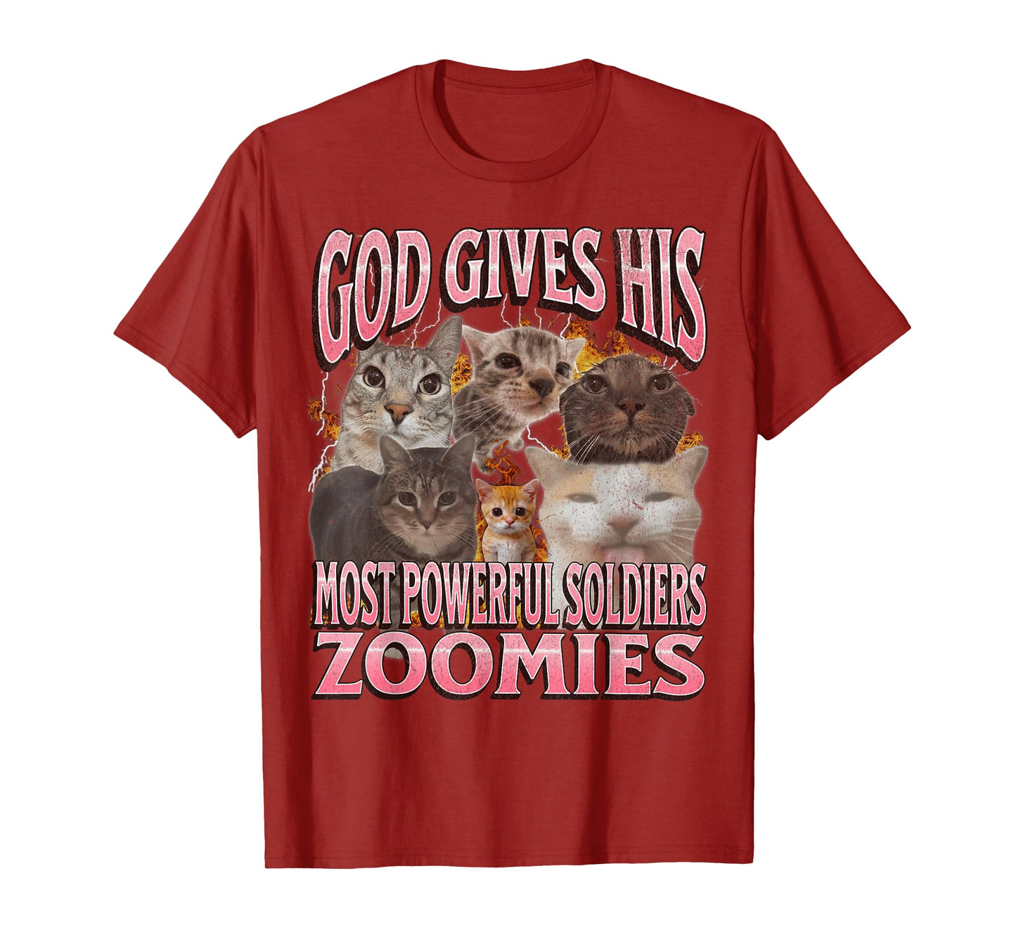 God Gives His Most Powerful Zoomies Funny Cat Meme Bootleg T-Shirt
