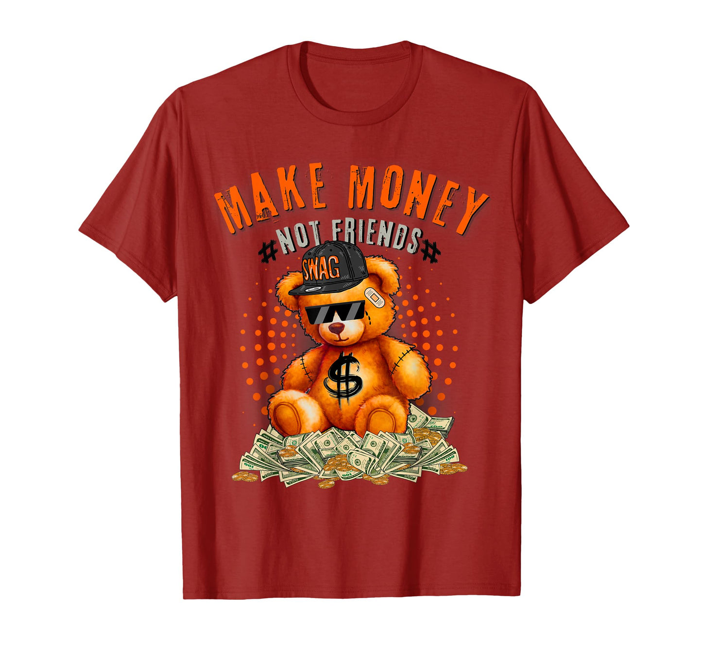 Trendy Olive Army Solar Orange Color match T-Shirt
